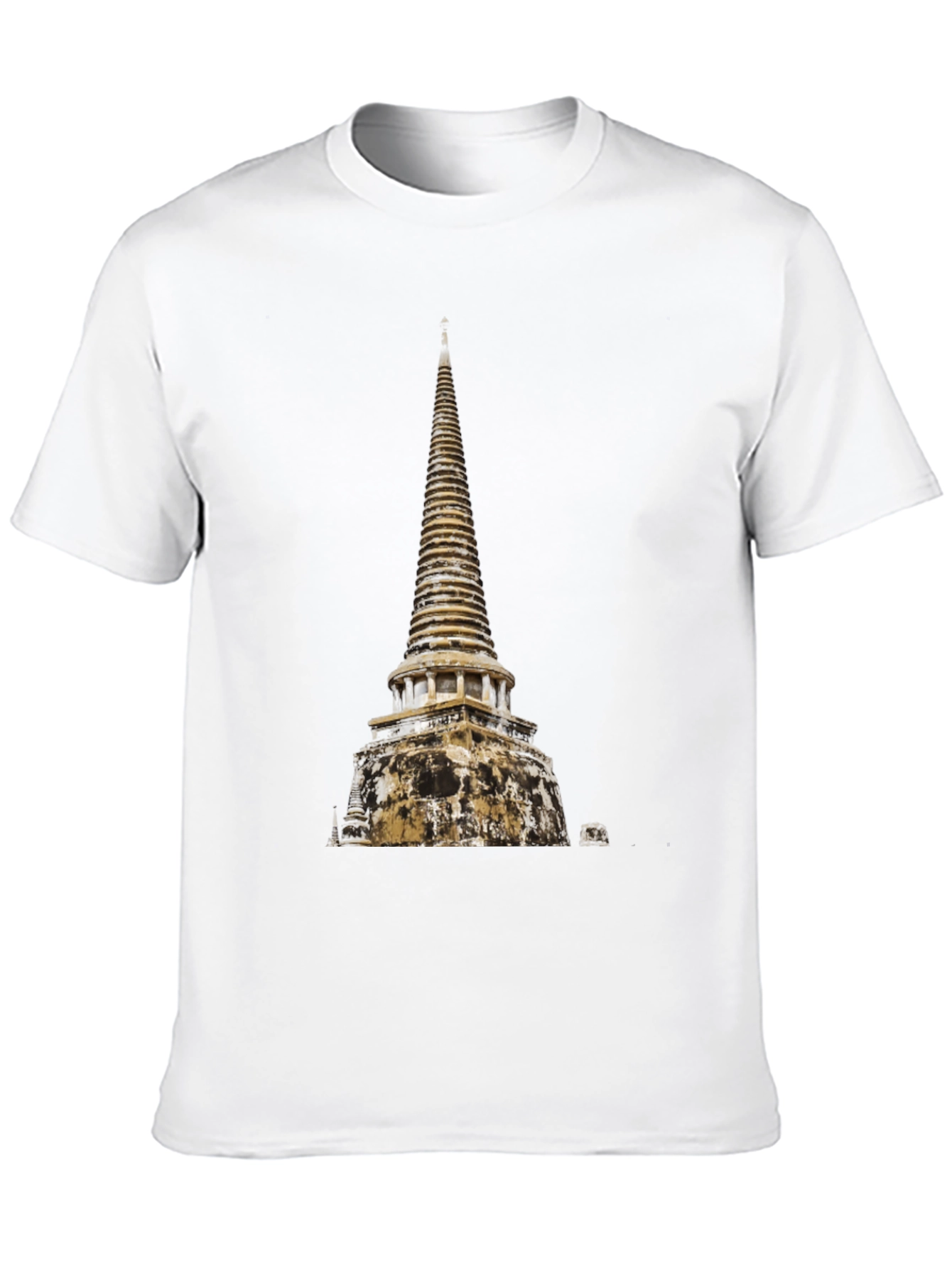 Black Temple Print Black T-Shirt view 10