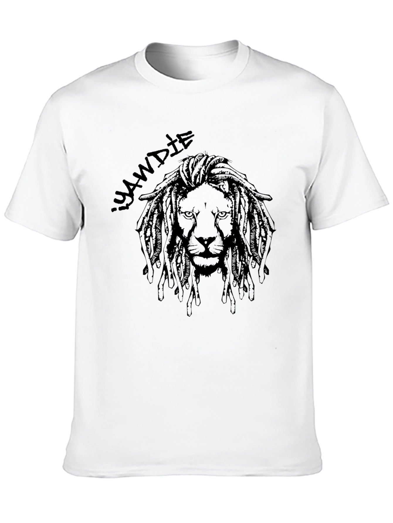 Black Lion Dreadlocks Graphic Print Black T-Shirt view 10