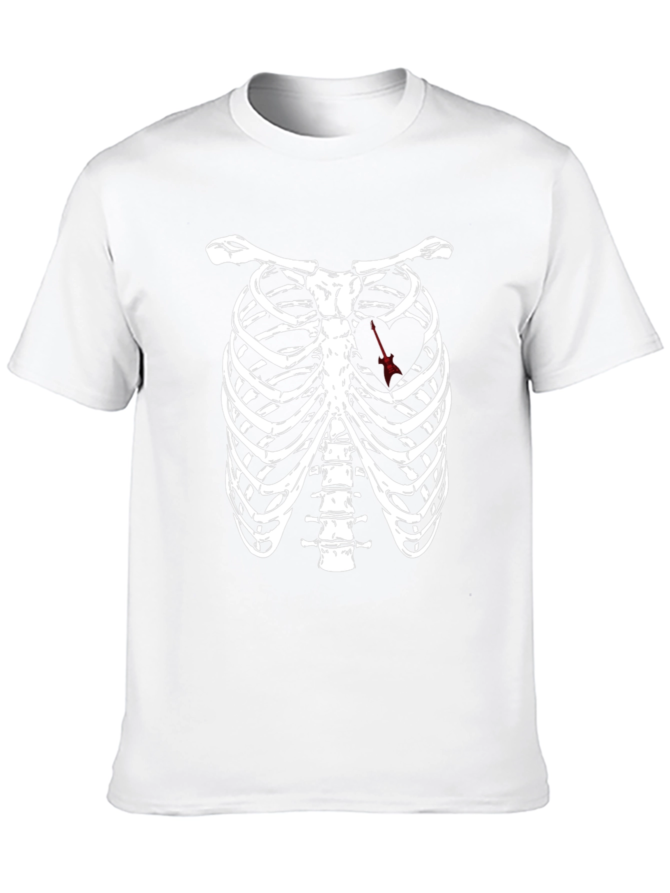 Black Rib Cage Arrow Heart Graphic Tee - Black view 10