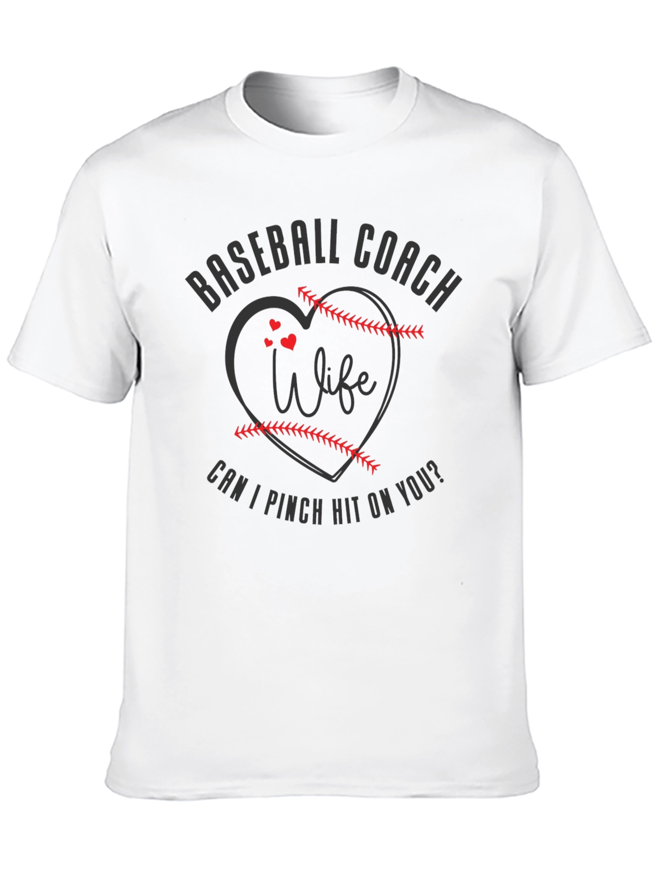 Black Baseball Coach Wife T-Shirt - Pinch Hit view 10