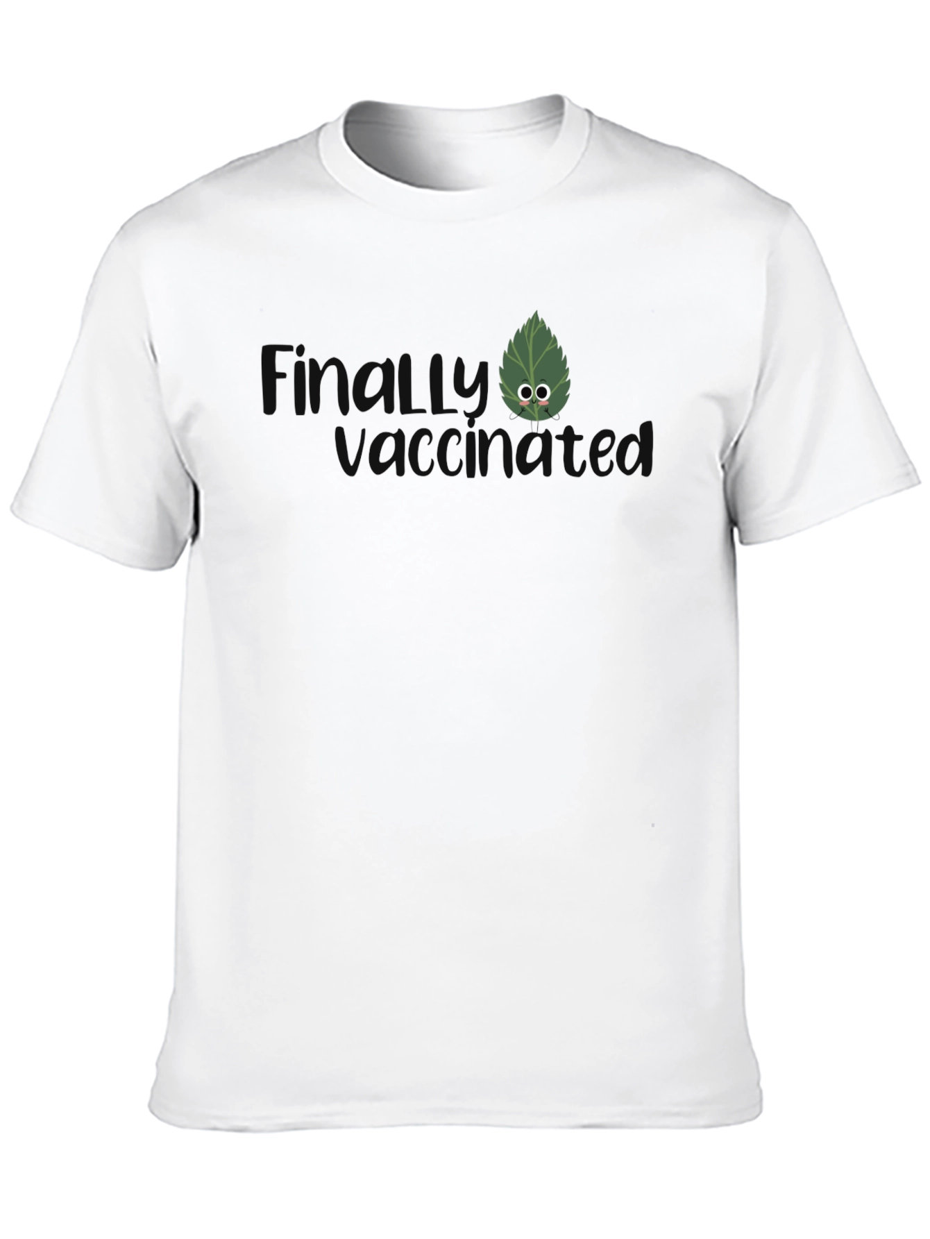 Black Finally Vaccinated Leaf T-Shirt view 10