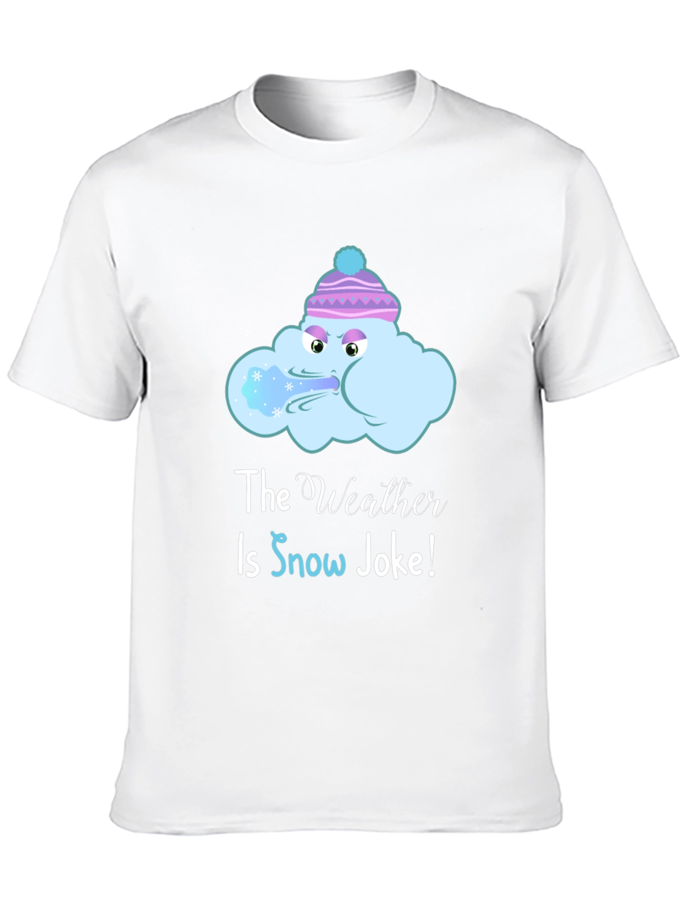 Black Funny Winter Weather T-Shirt - Snow Joke Graphic Tee view 10