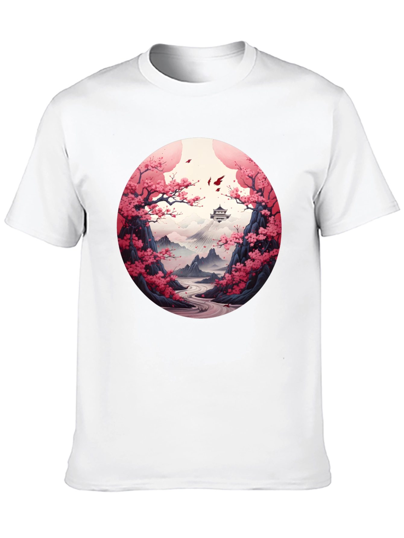 Black Cherry Blossom Mountain T-Shirt view 10