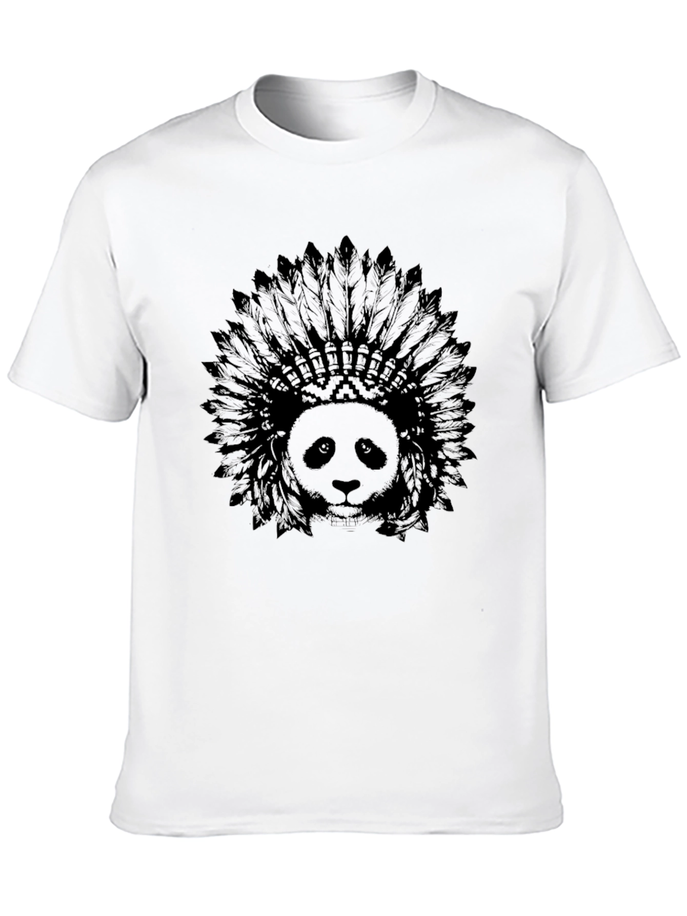 Black Panda Headdress Black T-Shirt - Graphic Tee view 10