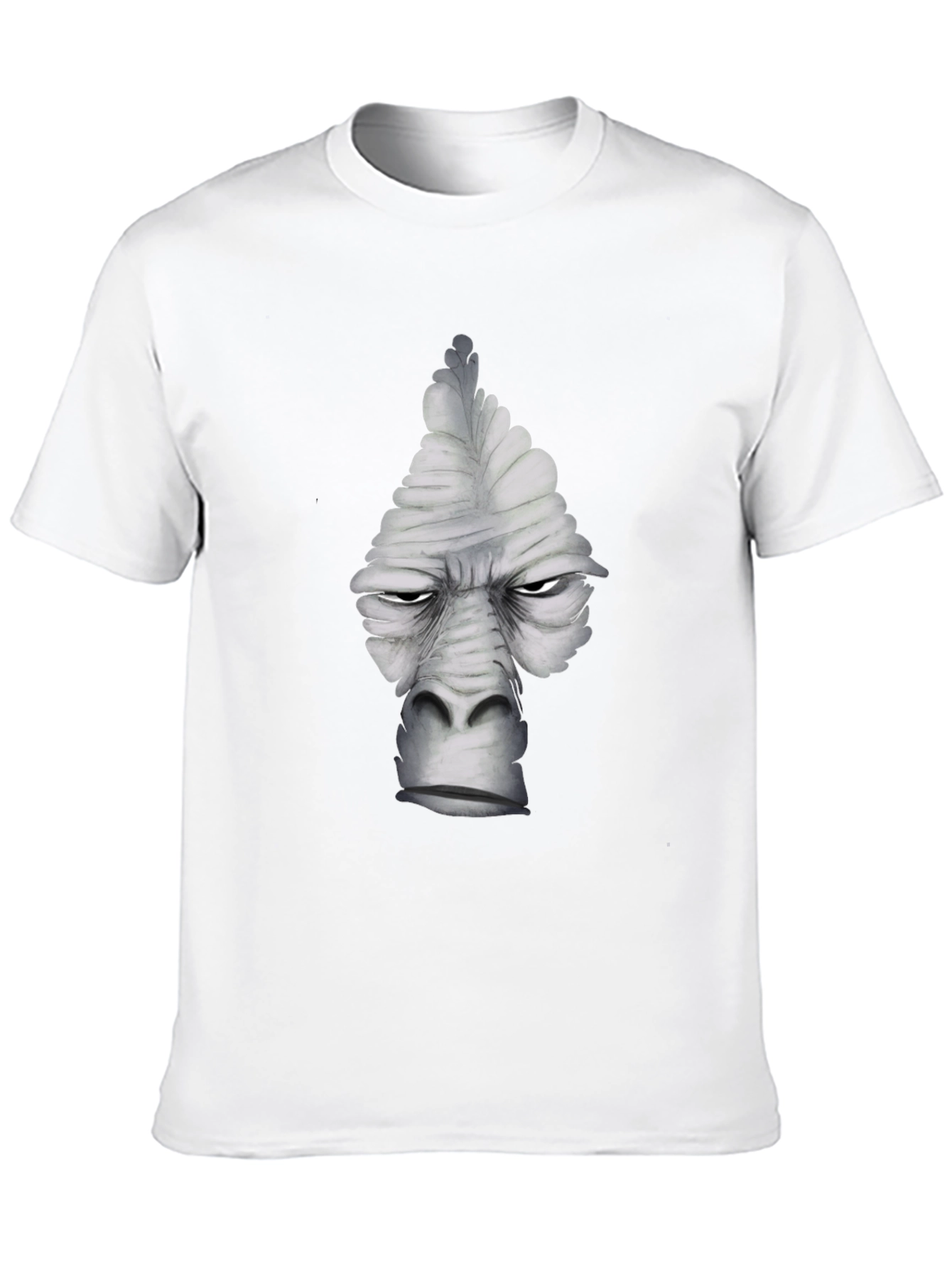 Black Cool Gray Gorilla Face Graphic T-Shirt view 10