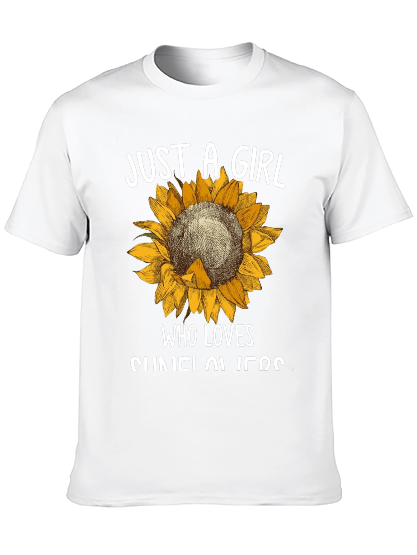 Black Sunflower Graphic Tee - Just A Girl Who Loves Sunflowers view 10
