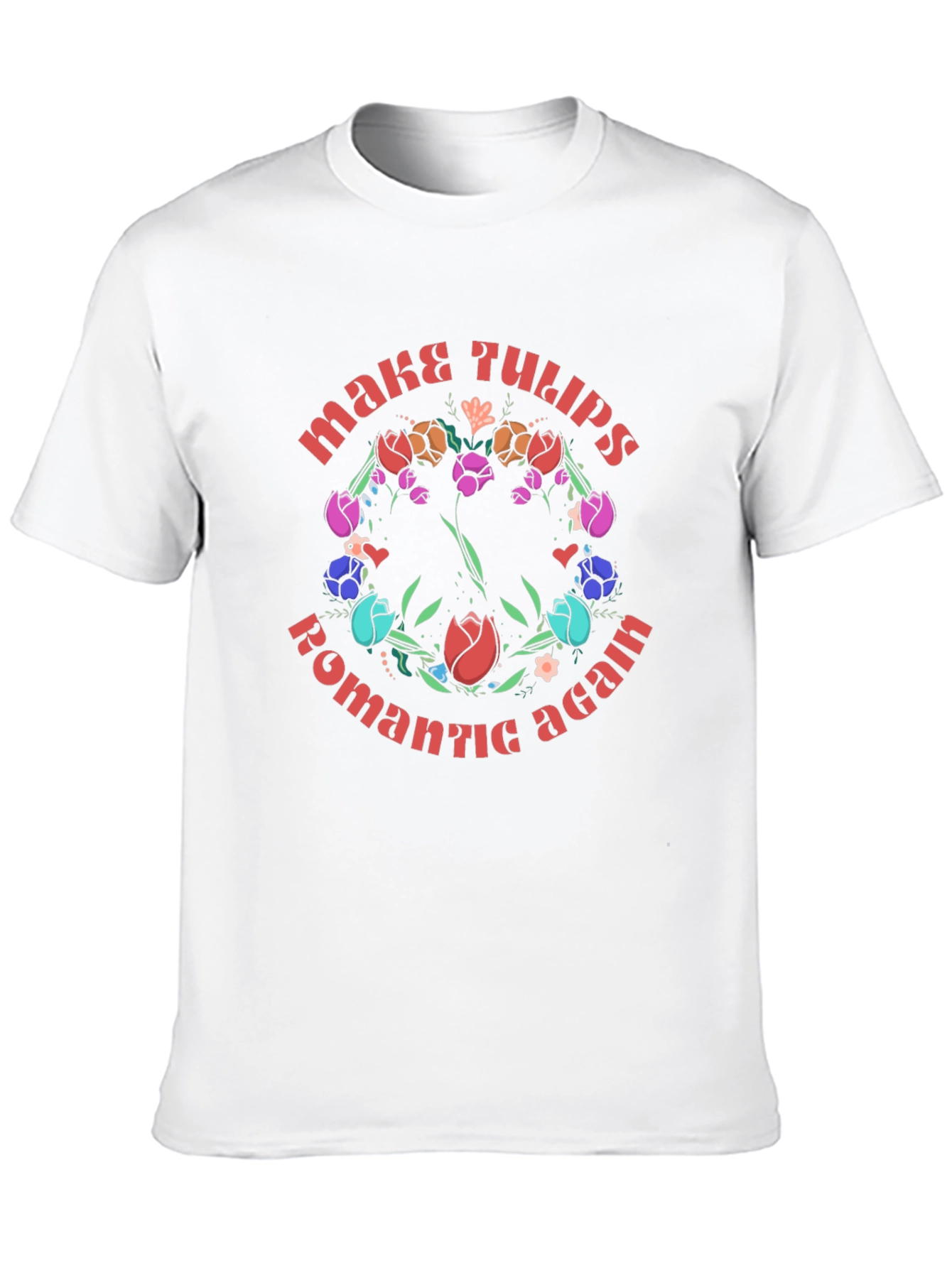 Black Romantic Tulips Graphic Tee view 10