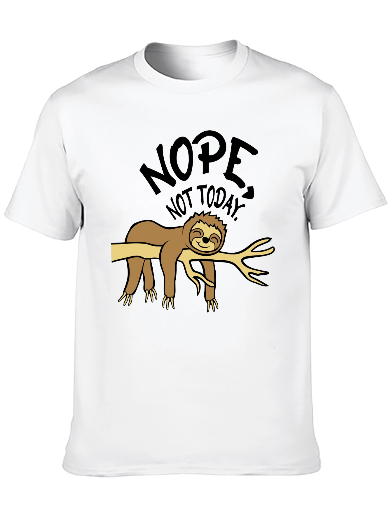 Black Nope Not Today Sloth Graphic T-Shirt view 10
