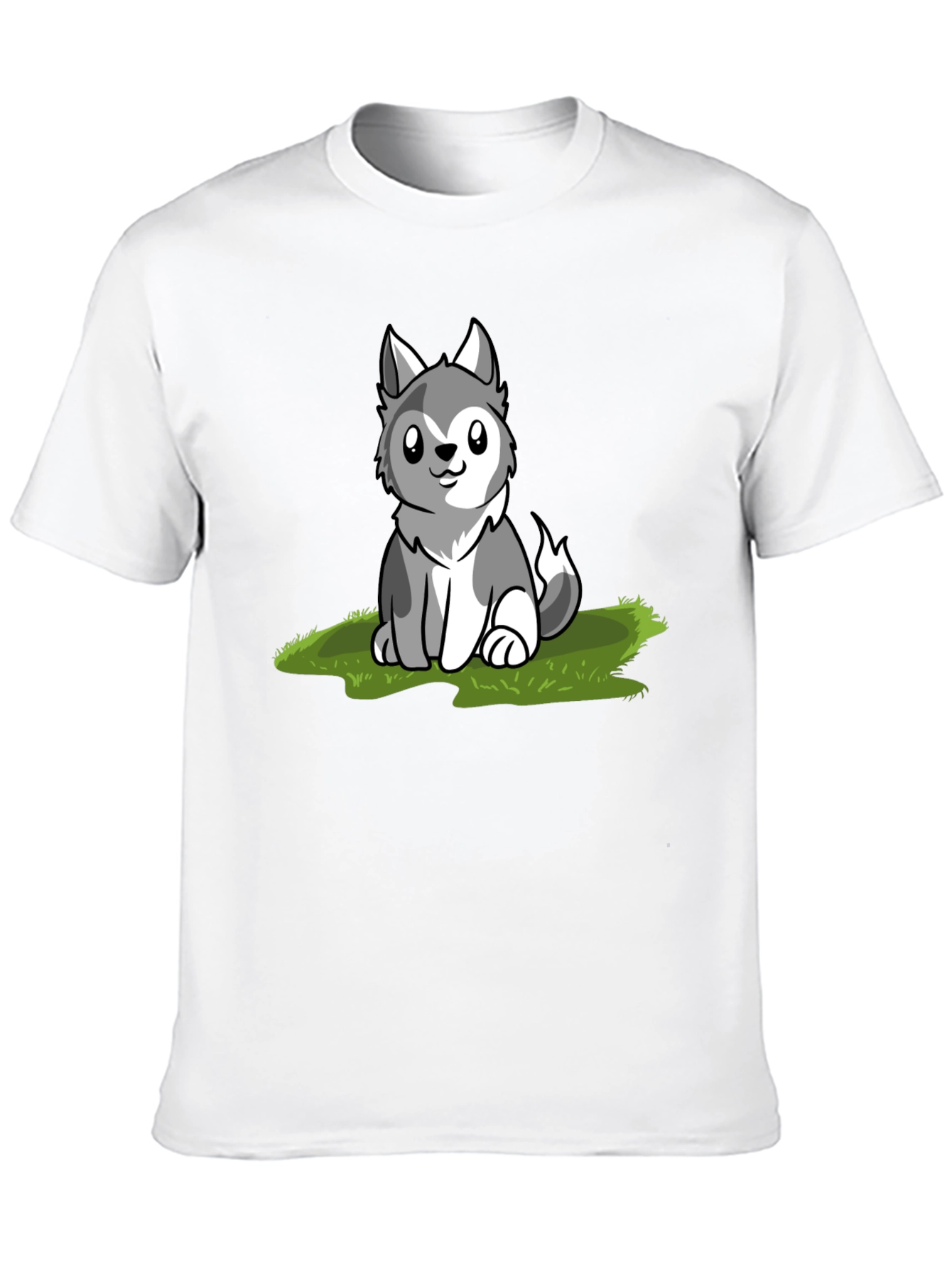 Black Cute Husky Puppy Graphic T-Shirt view 10