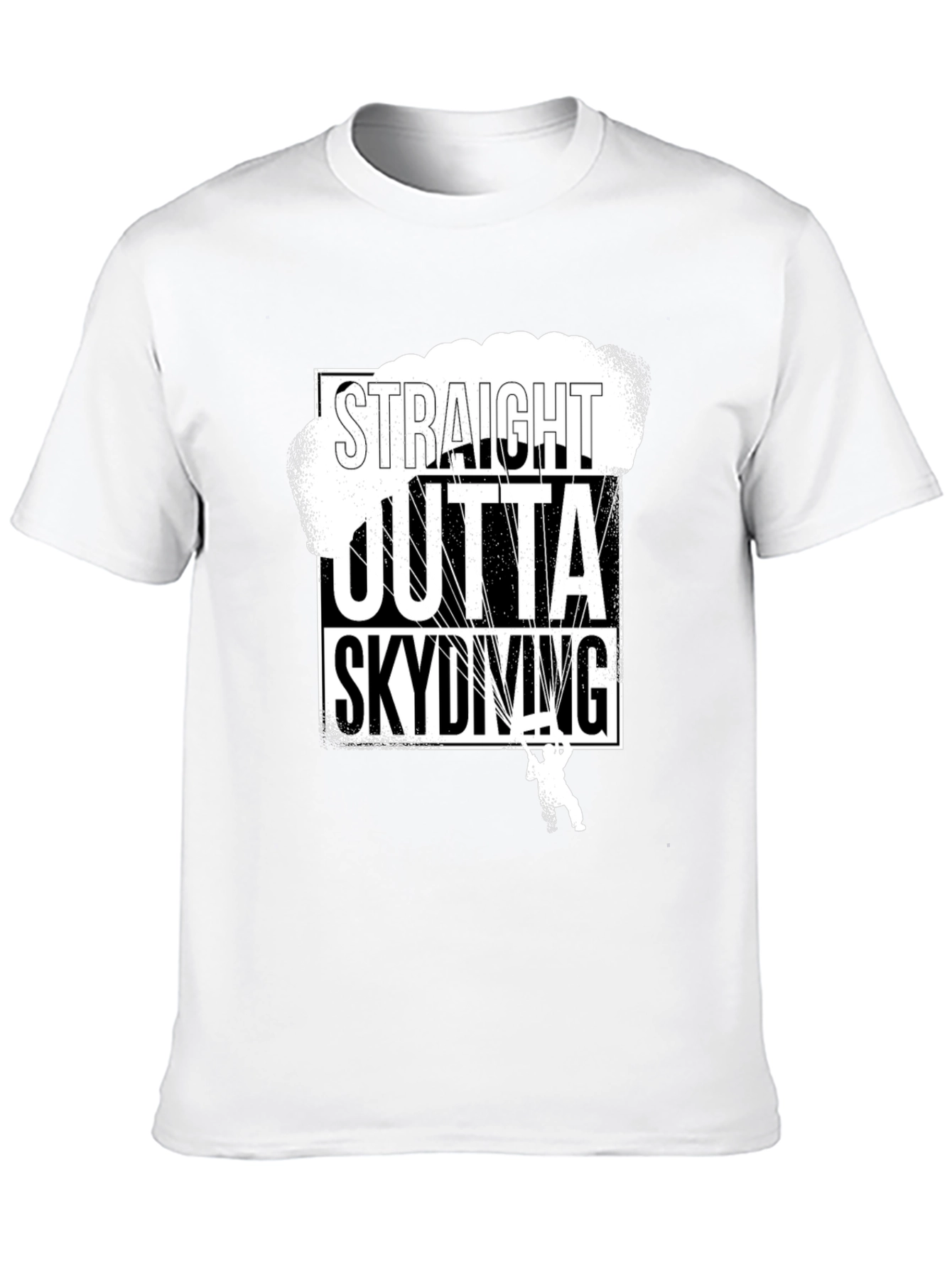Black Straight Outta Skydiving Black T-Shirt view 10