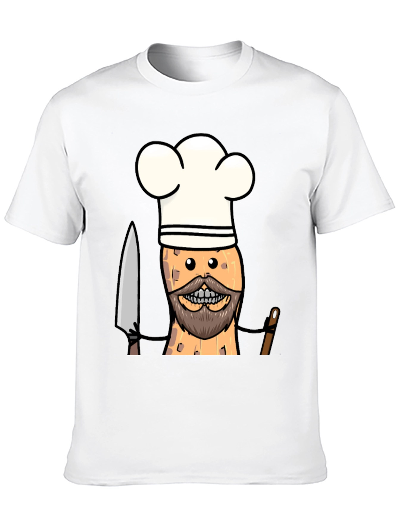 Black Chef Peanut Cartoon Graphic Tee - Black T-Shirt view 10