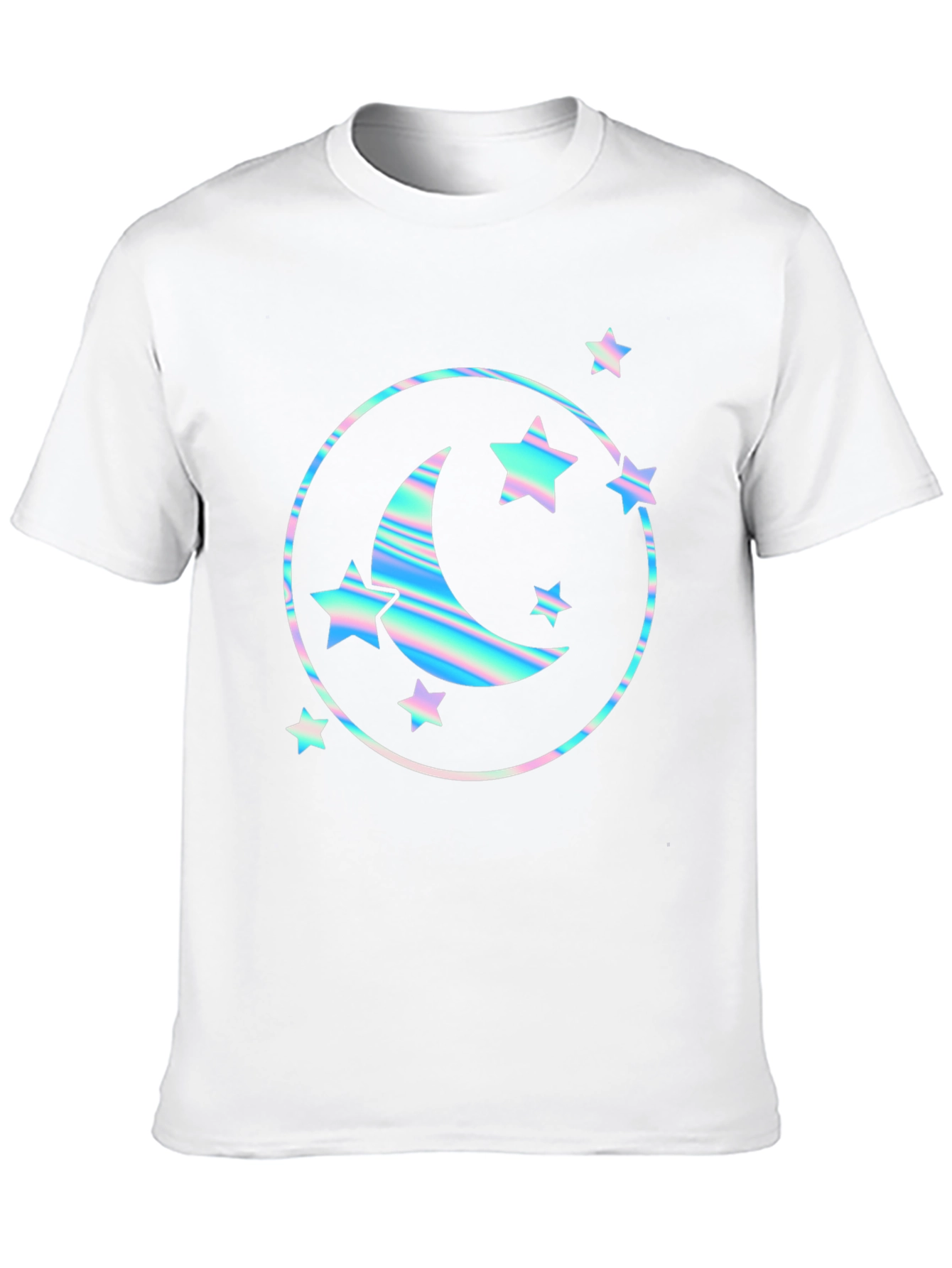 Black Holographic Moon & Stars Graphic Tee - Black view 10