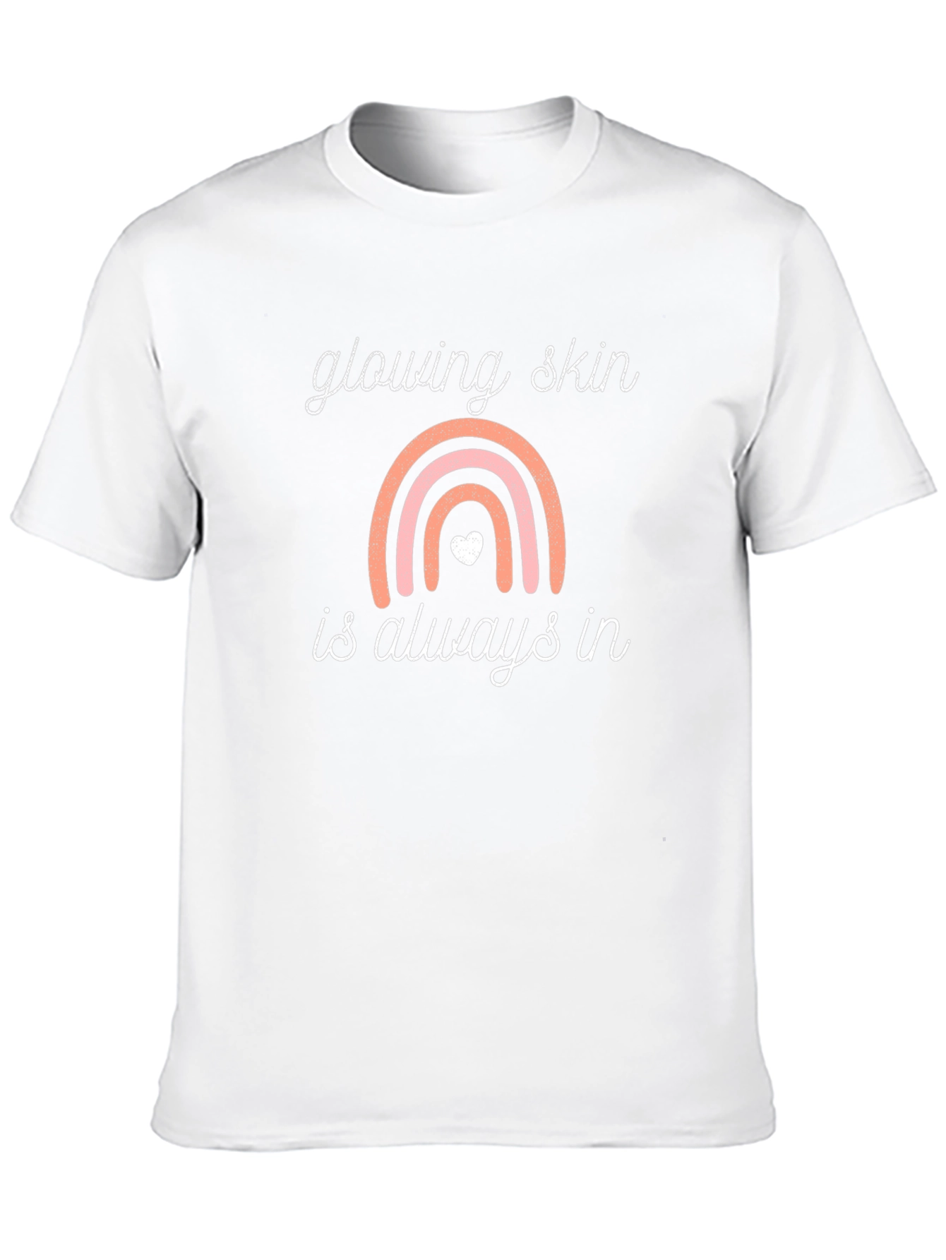 Black Glowing Skin T-Shirt: Rainbow Design Black Tee view 10