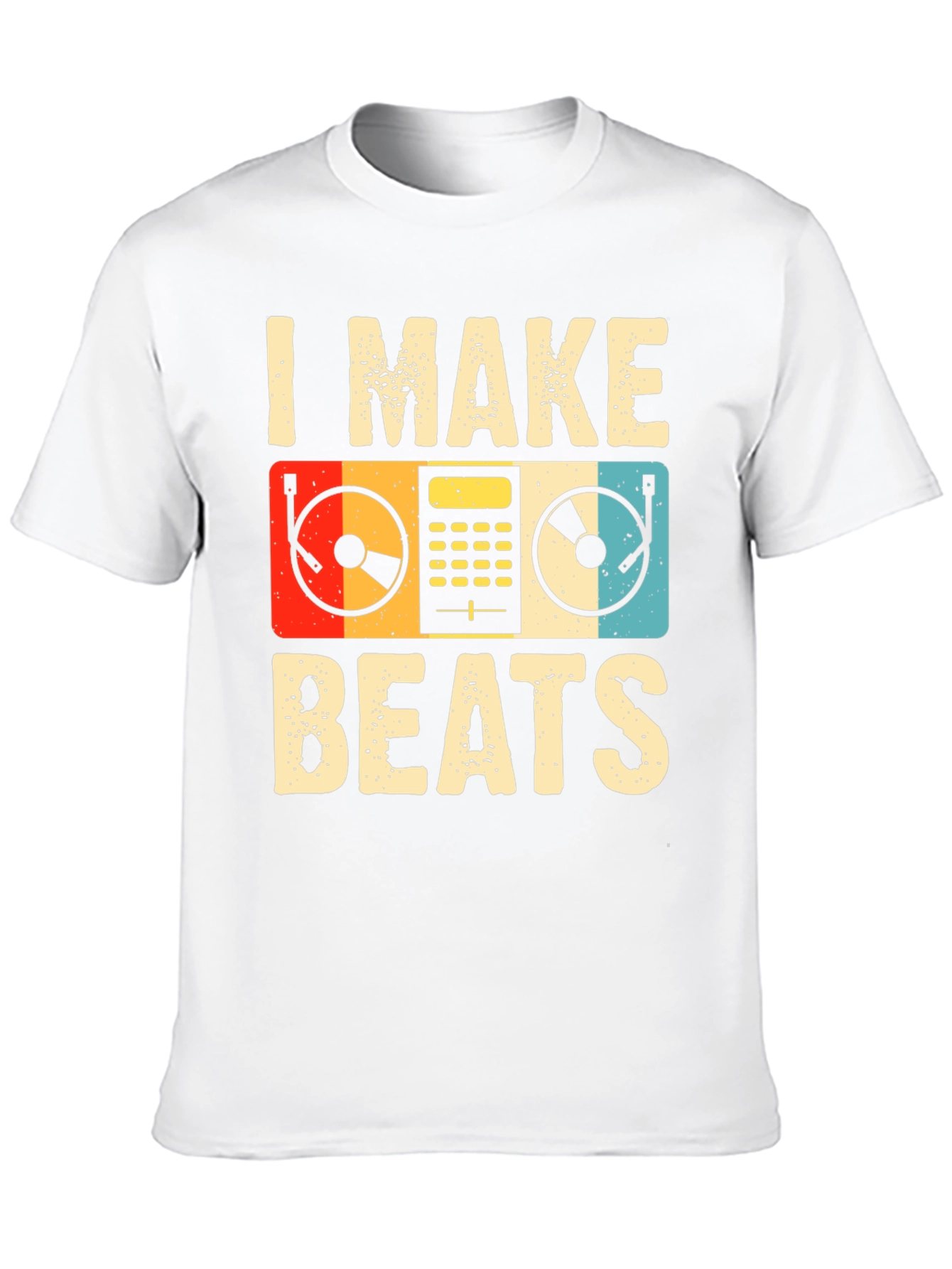 Black I Make Beats Retro Graphic Tee - DJ Music Lover T-Shirt view 10