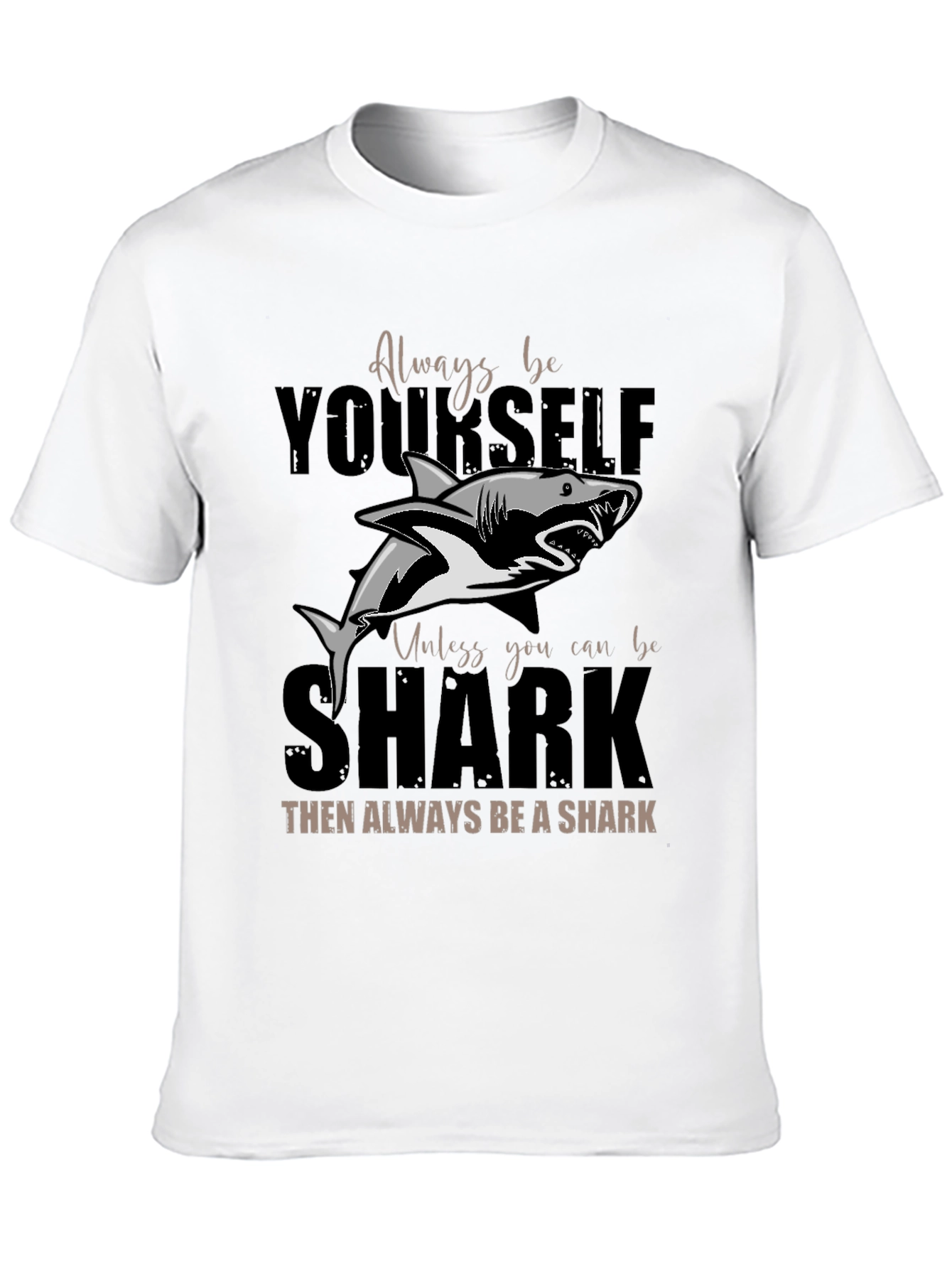 Black Always Be Yourself Shark T-Shirt - Unique Graphic Tee view 10