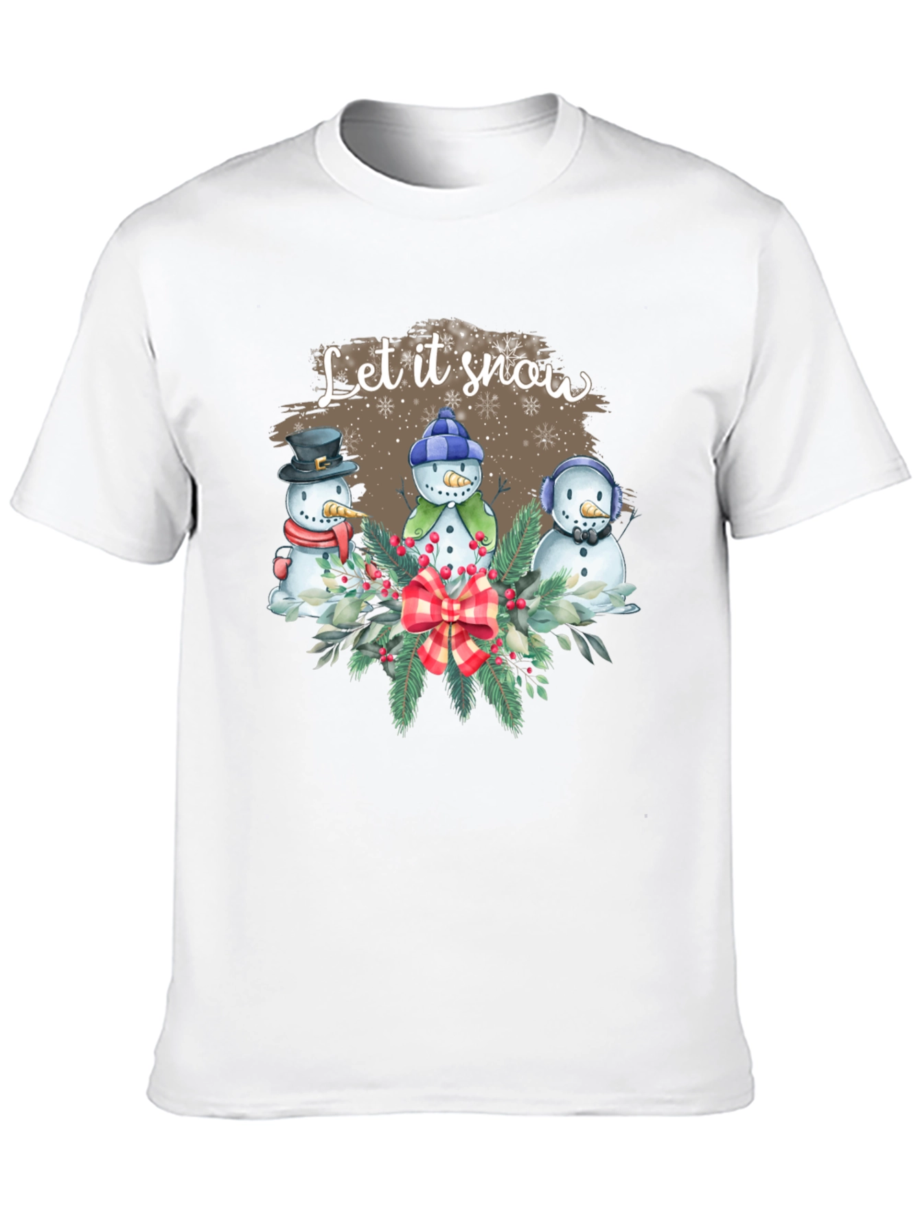 Black Festive 'Let it Snow' Holiday Graphic Tee view 10