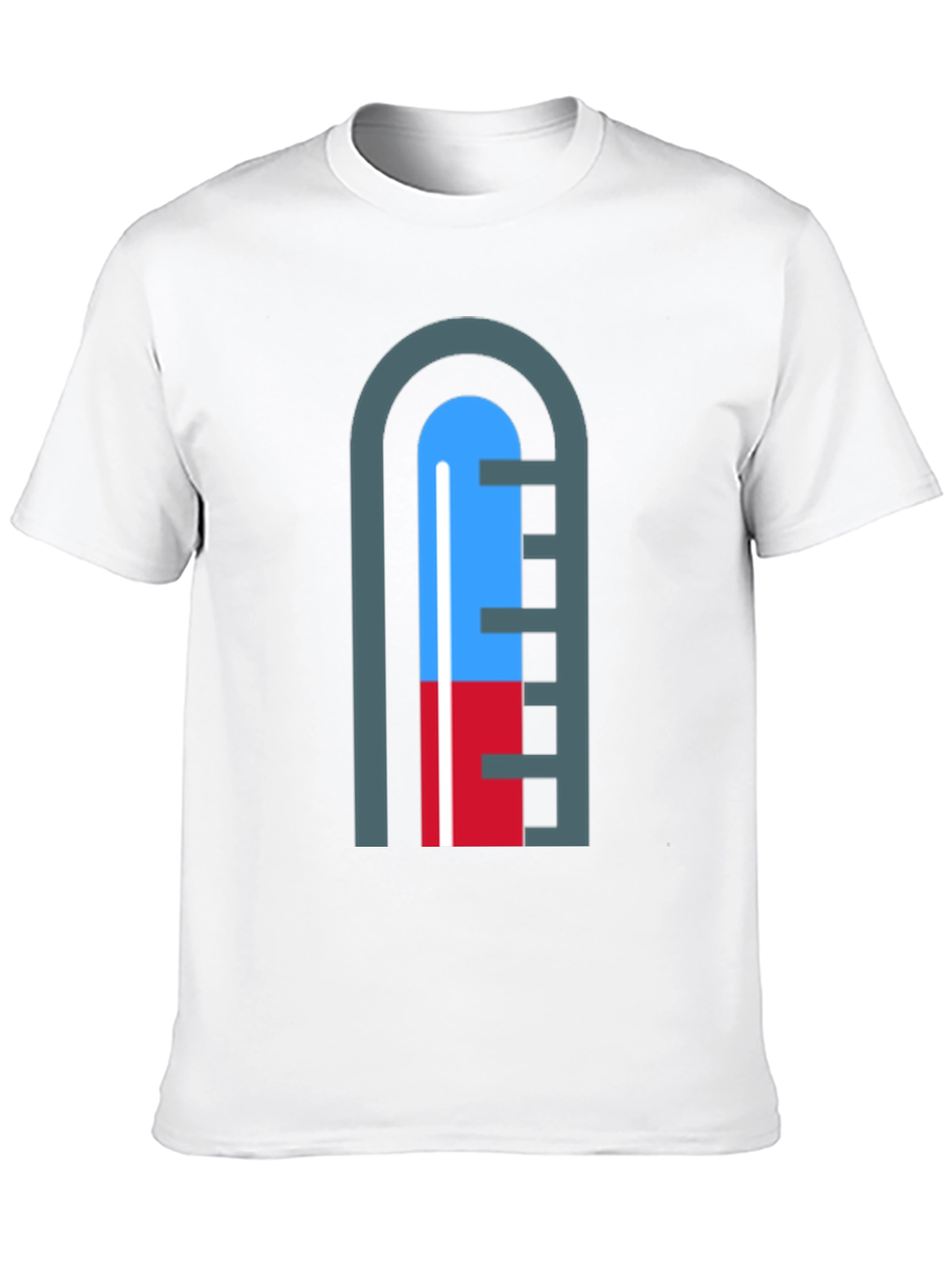 Black Unique Graphic Thermometer Tee - Black Cotton Shirt view 10