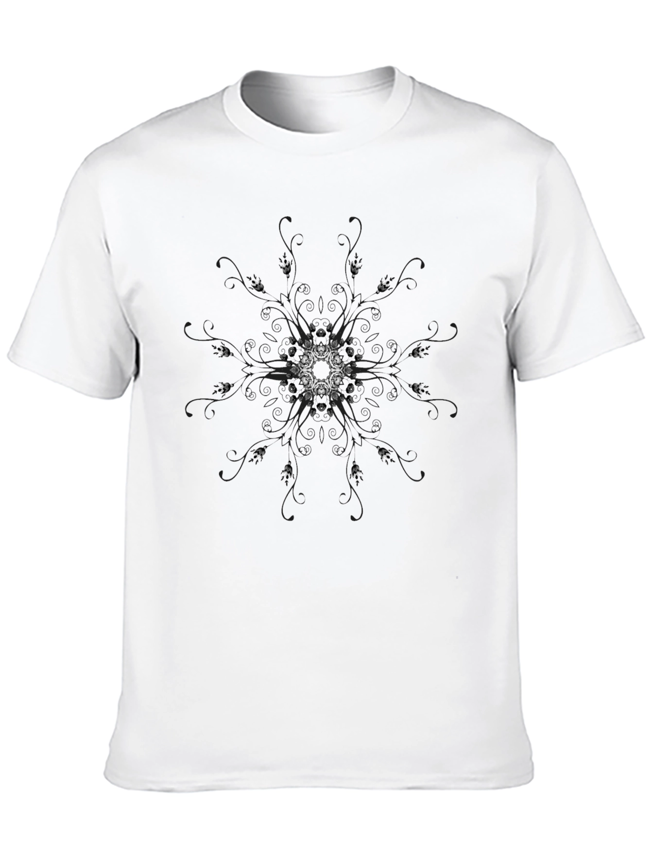 Black Black Mandala Graphic Tee for Men view 10