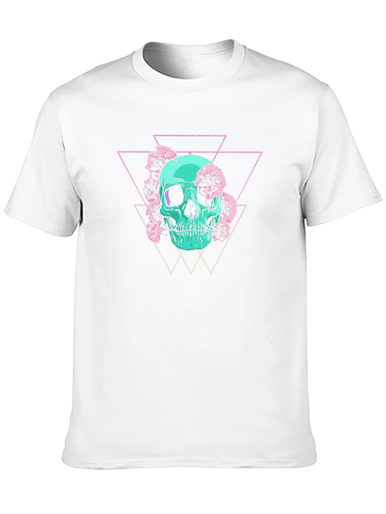 Black Skull & Flowers Graphic Tee - Edgy Style view 10