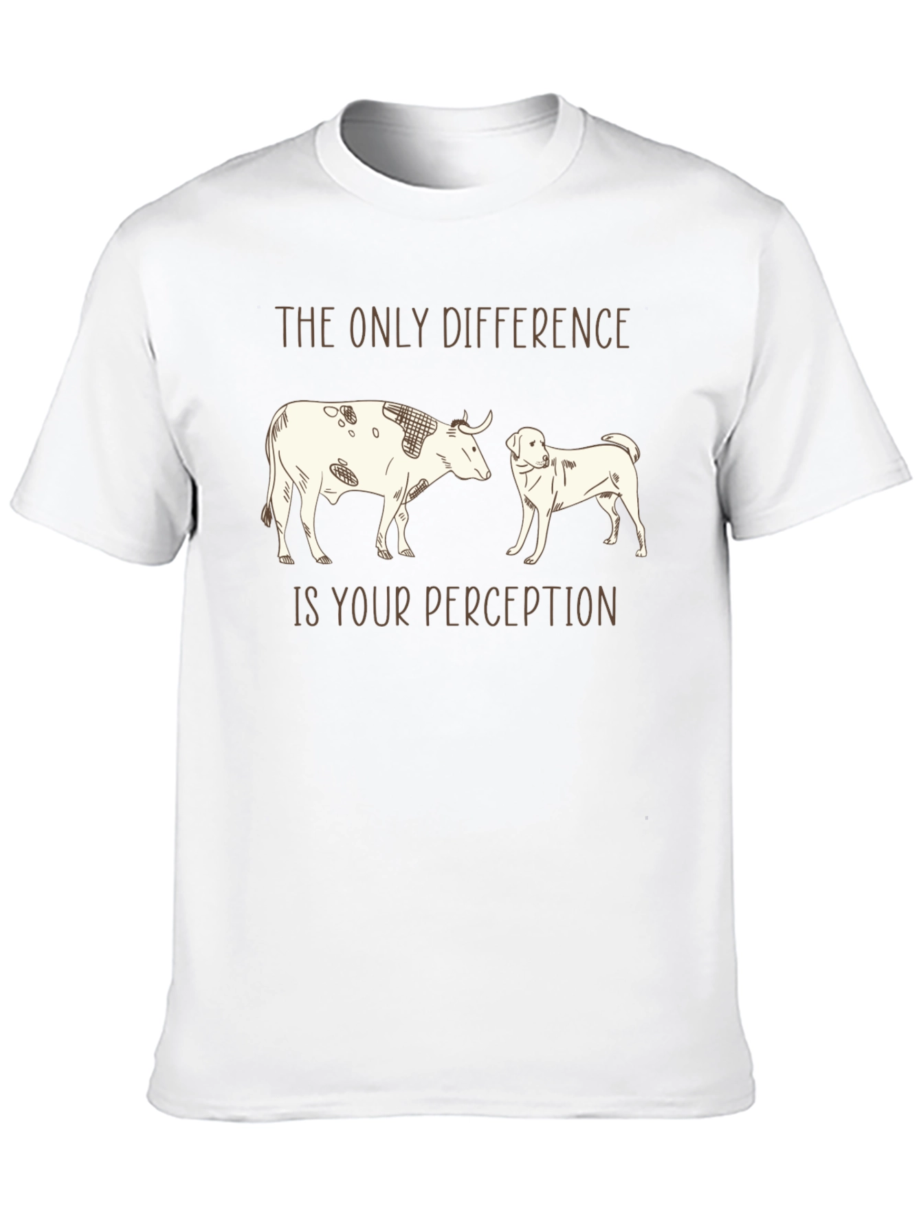 Black Perception Tee: Cow & Dog Graphic T-Shirt view 10