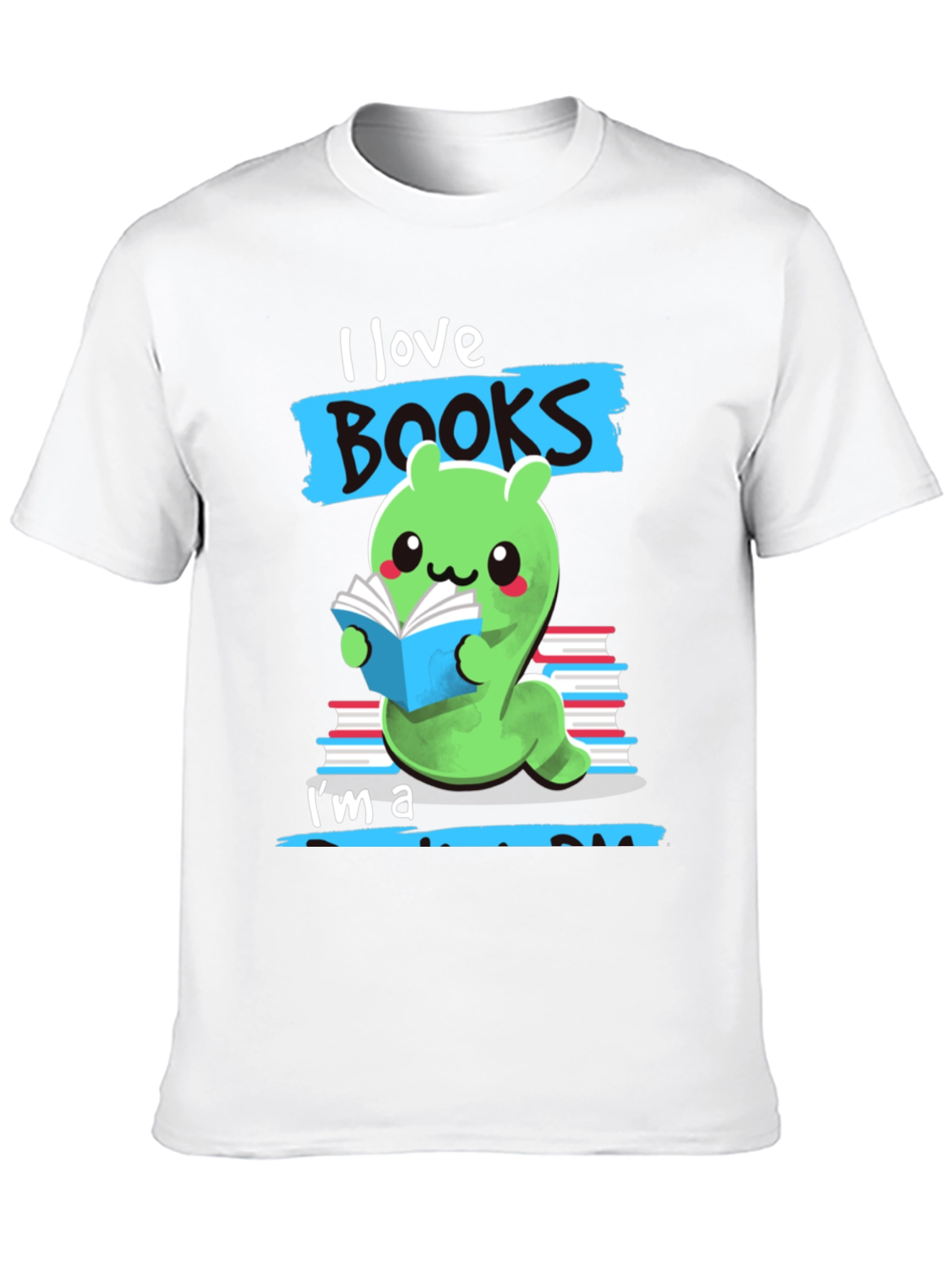 Black I Love Books Worm T-Shirt view 10
