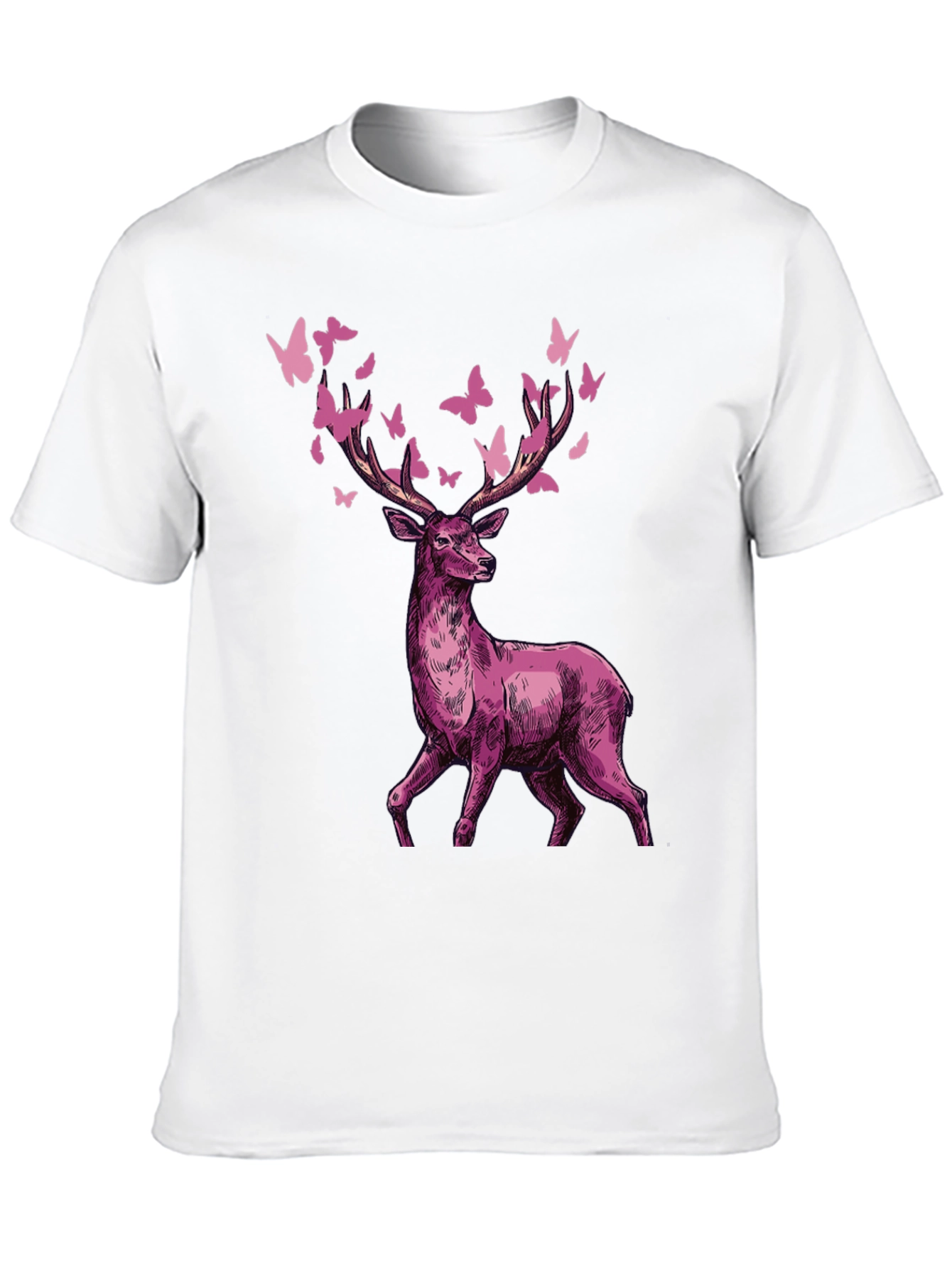 Black Deer & Butterfly Graphic Tee view 10