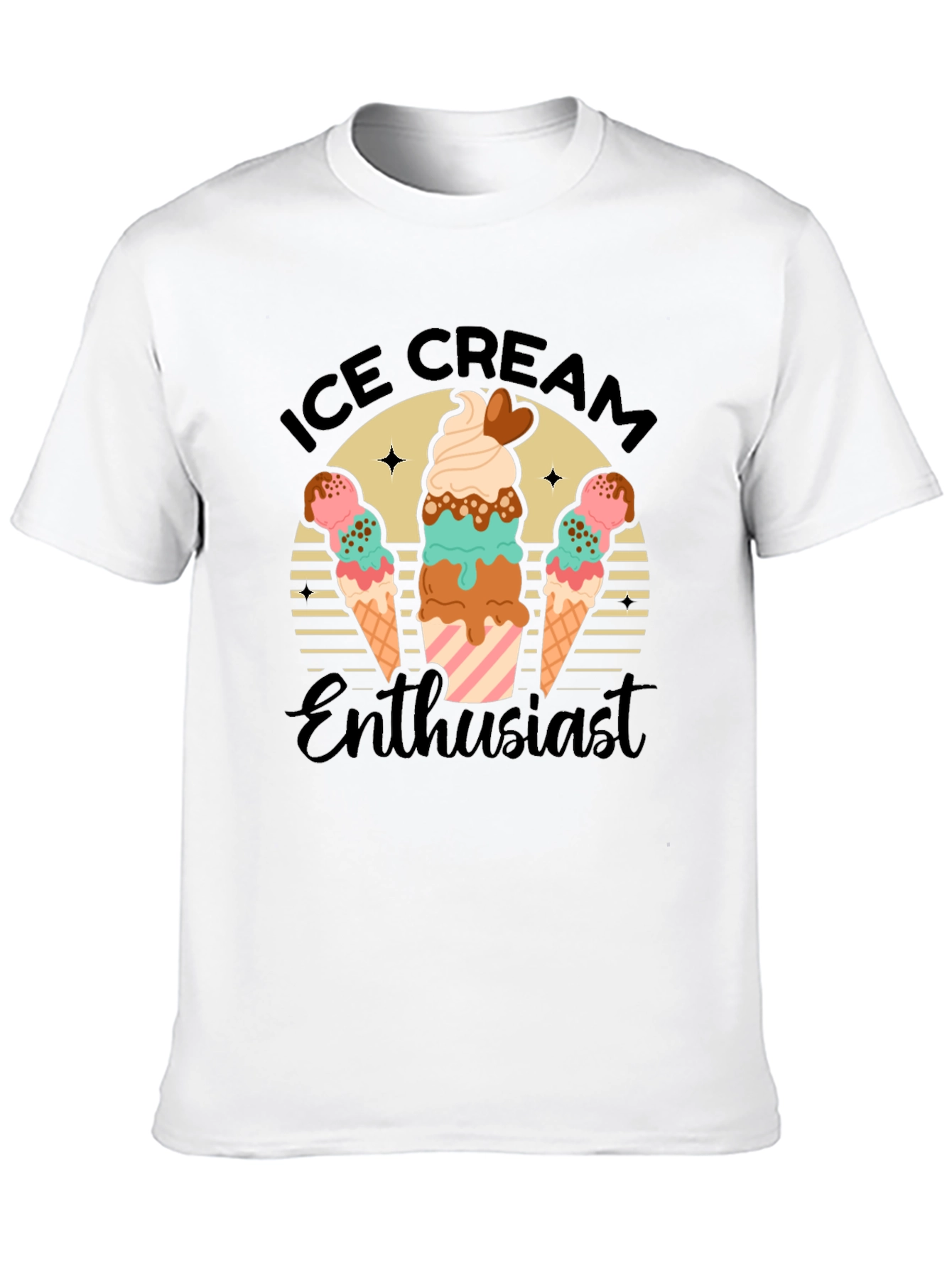 Black Ice Cream Enthusiast Graphic Tee view 10