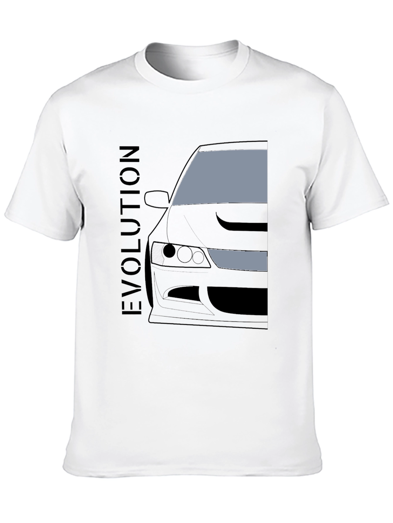 Black Evolution Car Graphic Tee - Black Cotton T-Shirt view 10