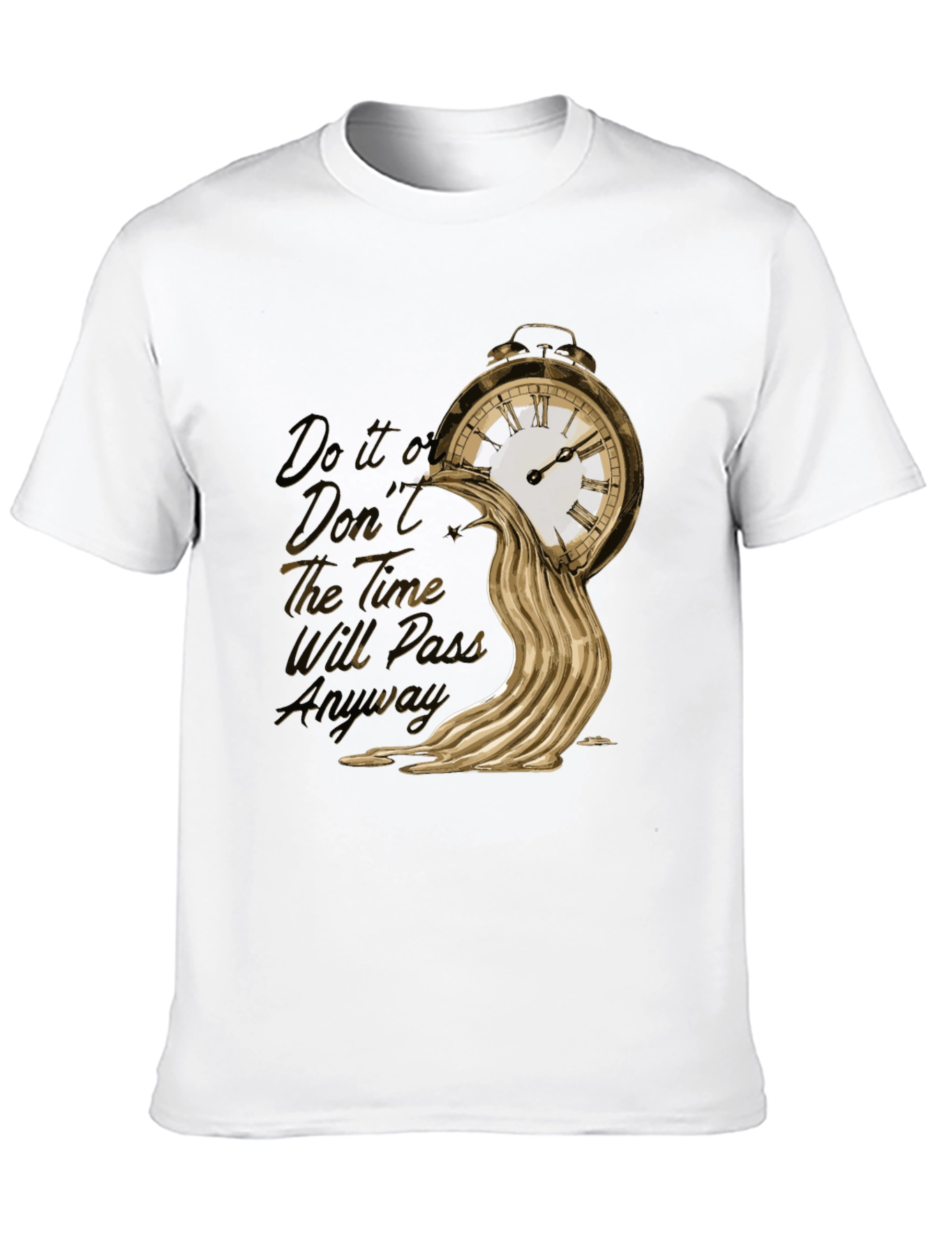 Black Melting Clock Graphic Tee - Time is Fluid! view 10