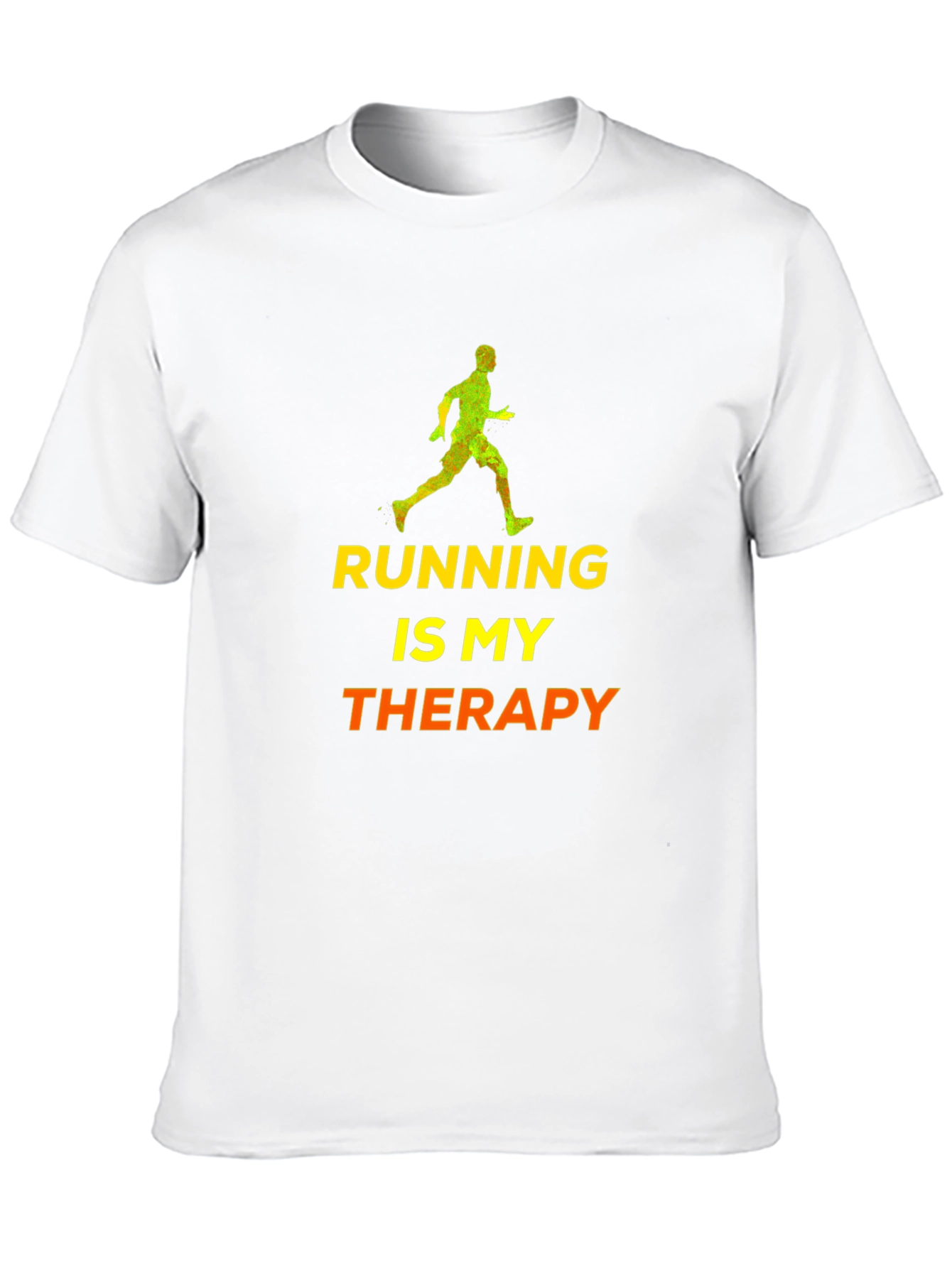 Black Running Is My Therapy T-Shirt - Black Cotton Blend view 10