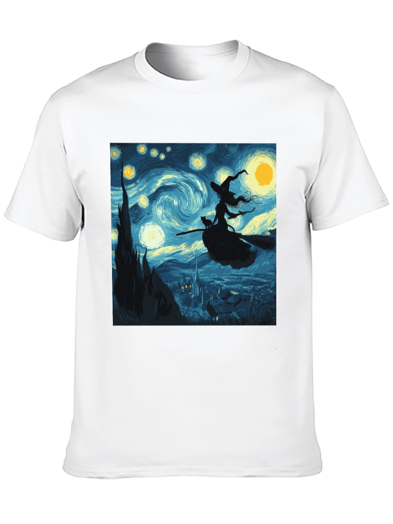 Black Starry Night Witch T-Shirt view 10