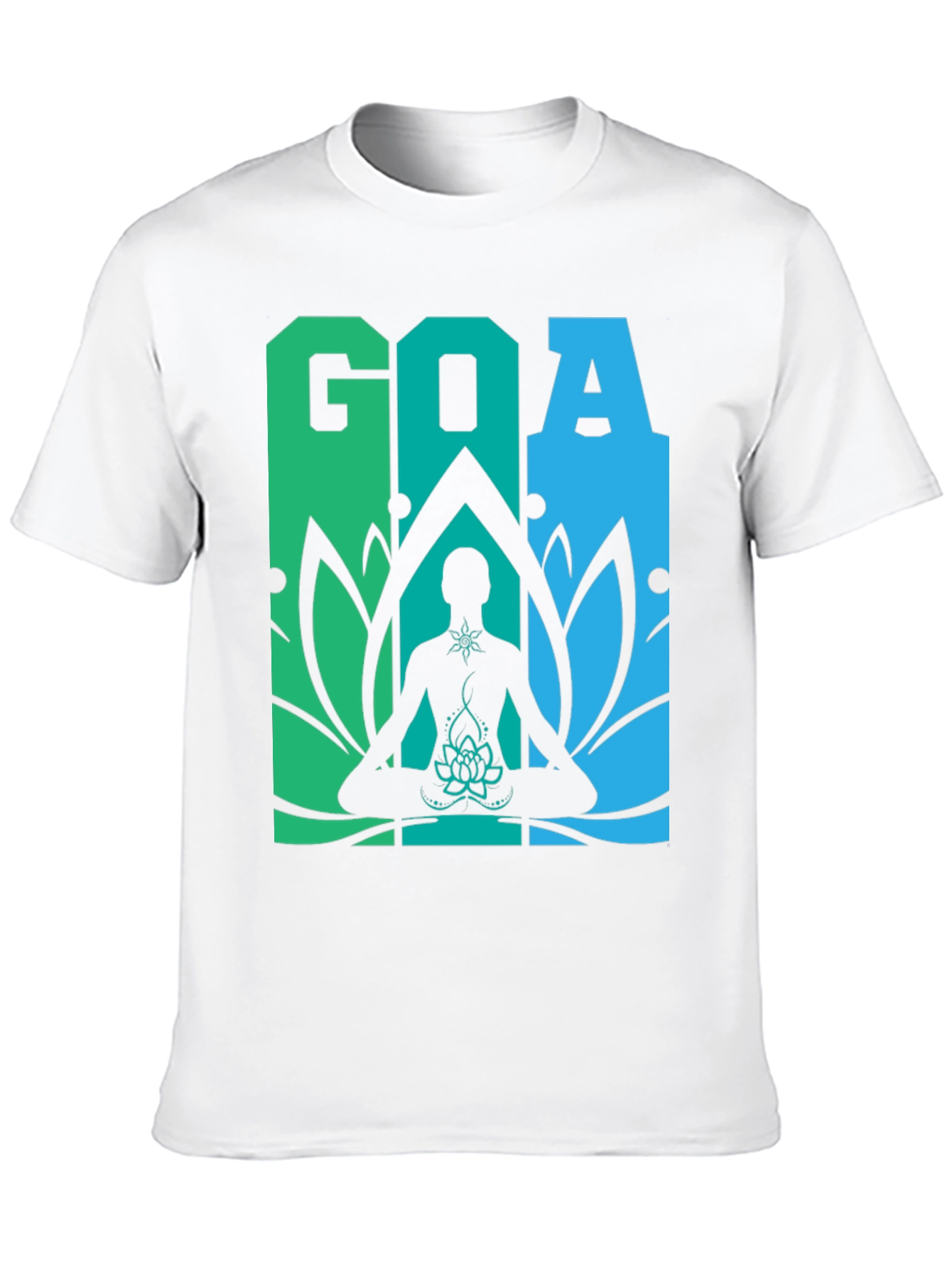 Black Goa Meditation T-Shirt - Yoga Lotus Design view 10