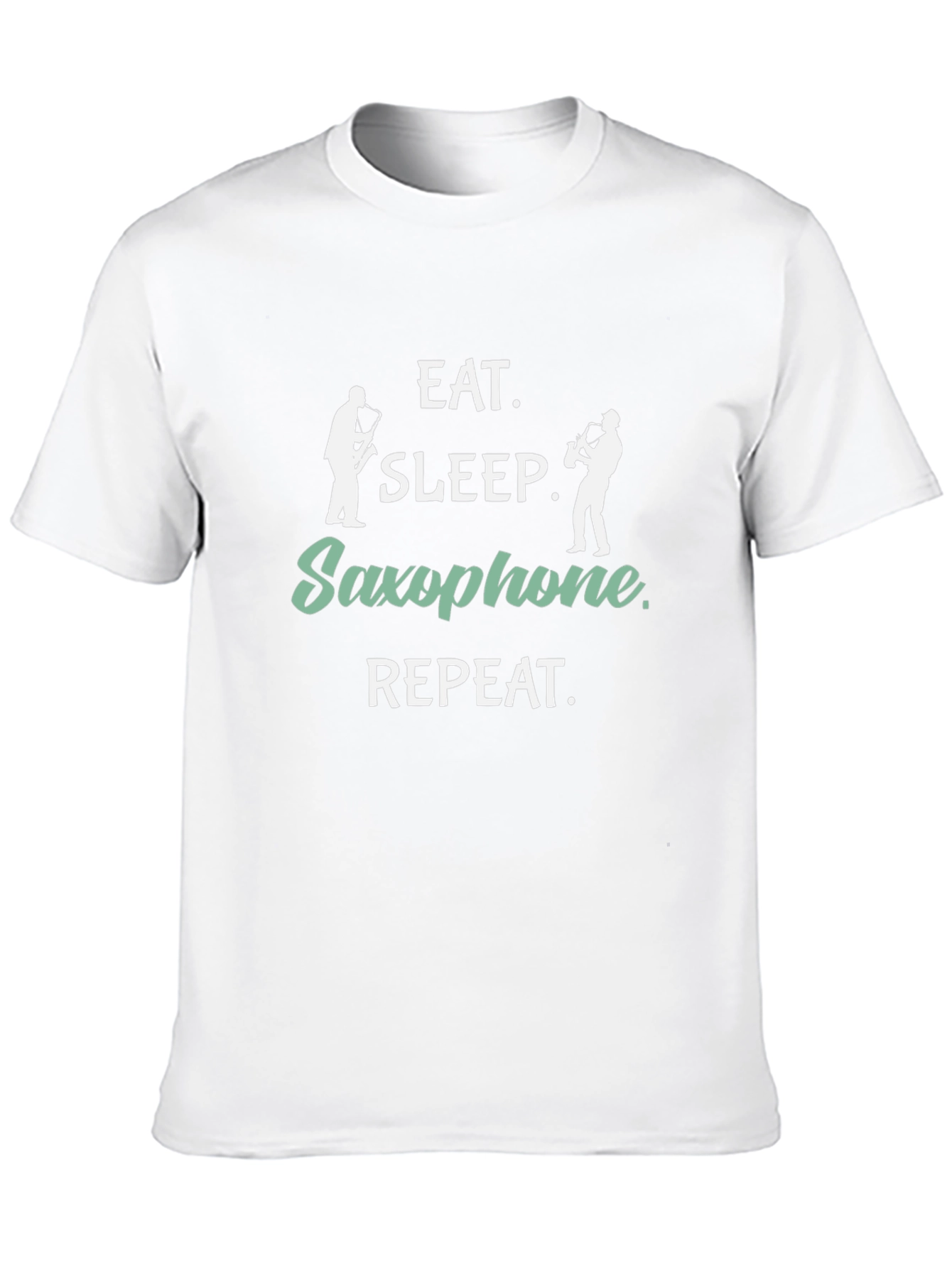 Black Eat Sleep Saxophone Repeat Black T-Shirt view 10