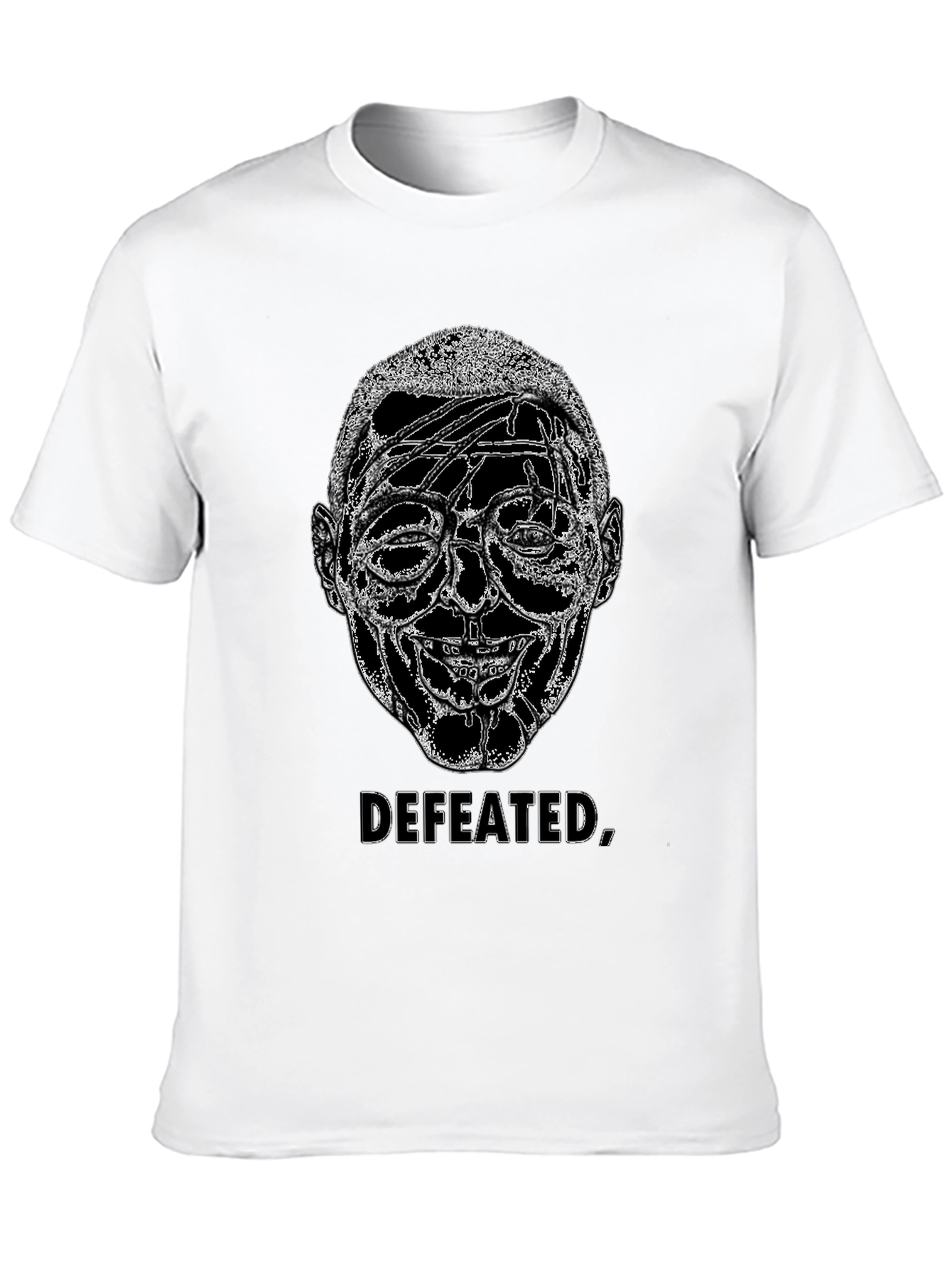 Black Defeated Graphic Print Black T-Shirt view 10