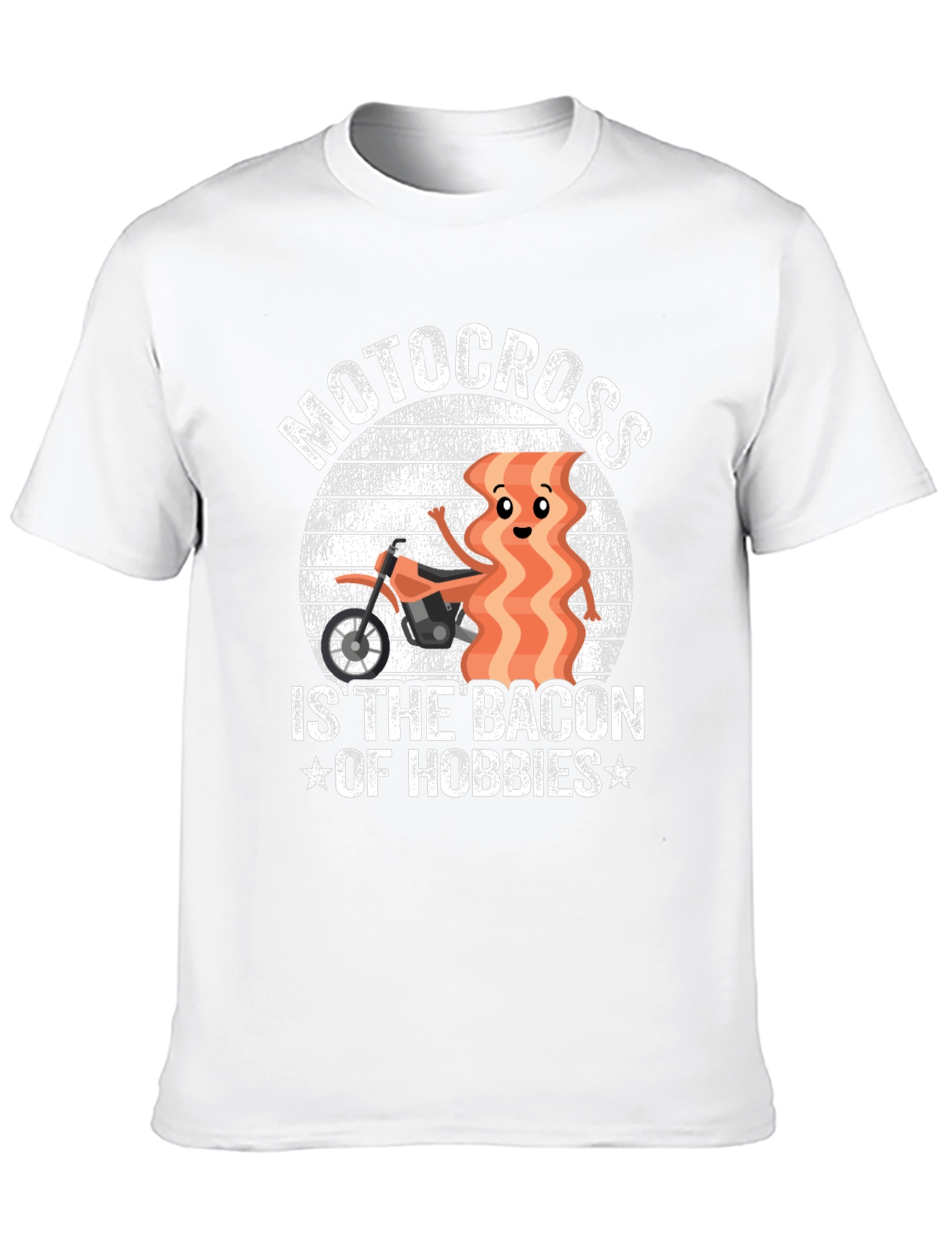 Black Motocross Bacon Hobbies Black Graphic Tee view 10