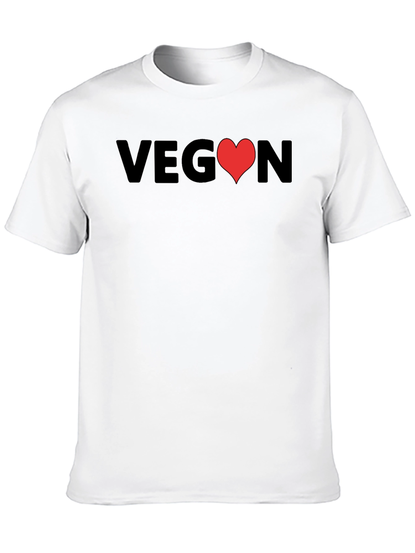 Black Vegan Heart Graphic T-Shirt - Unisex Soft Cotton Tee view 10