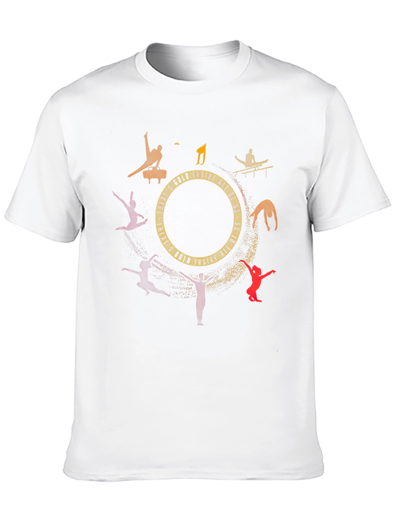 Black Gymnastics Silhouette Graphic Black T-Shirt view 10
