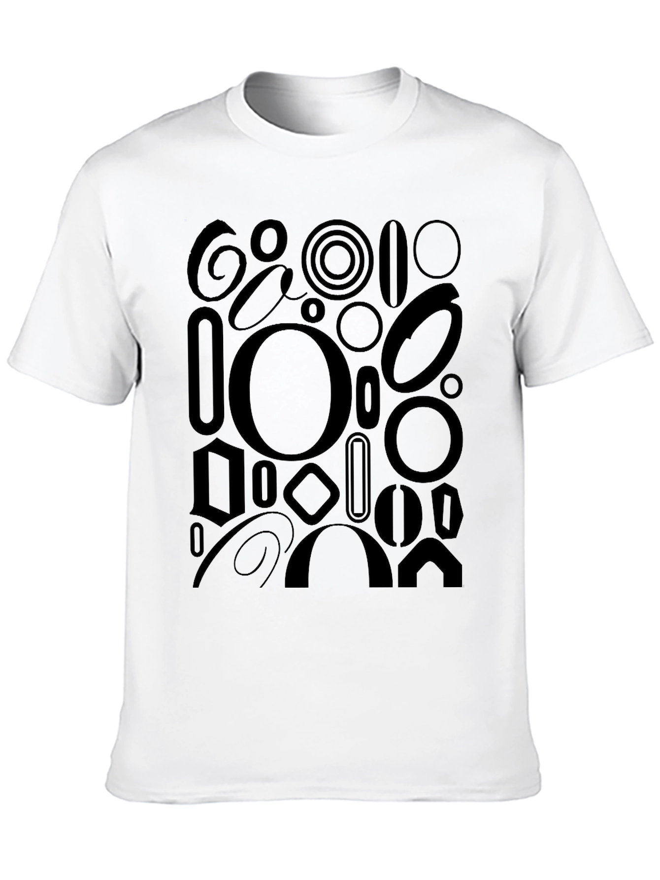 Black Abstract Shapes Black Graphic Tee view 10