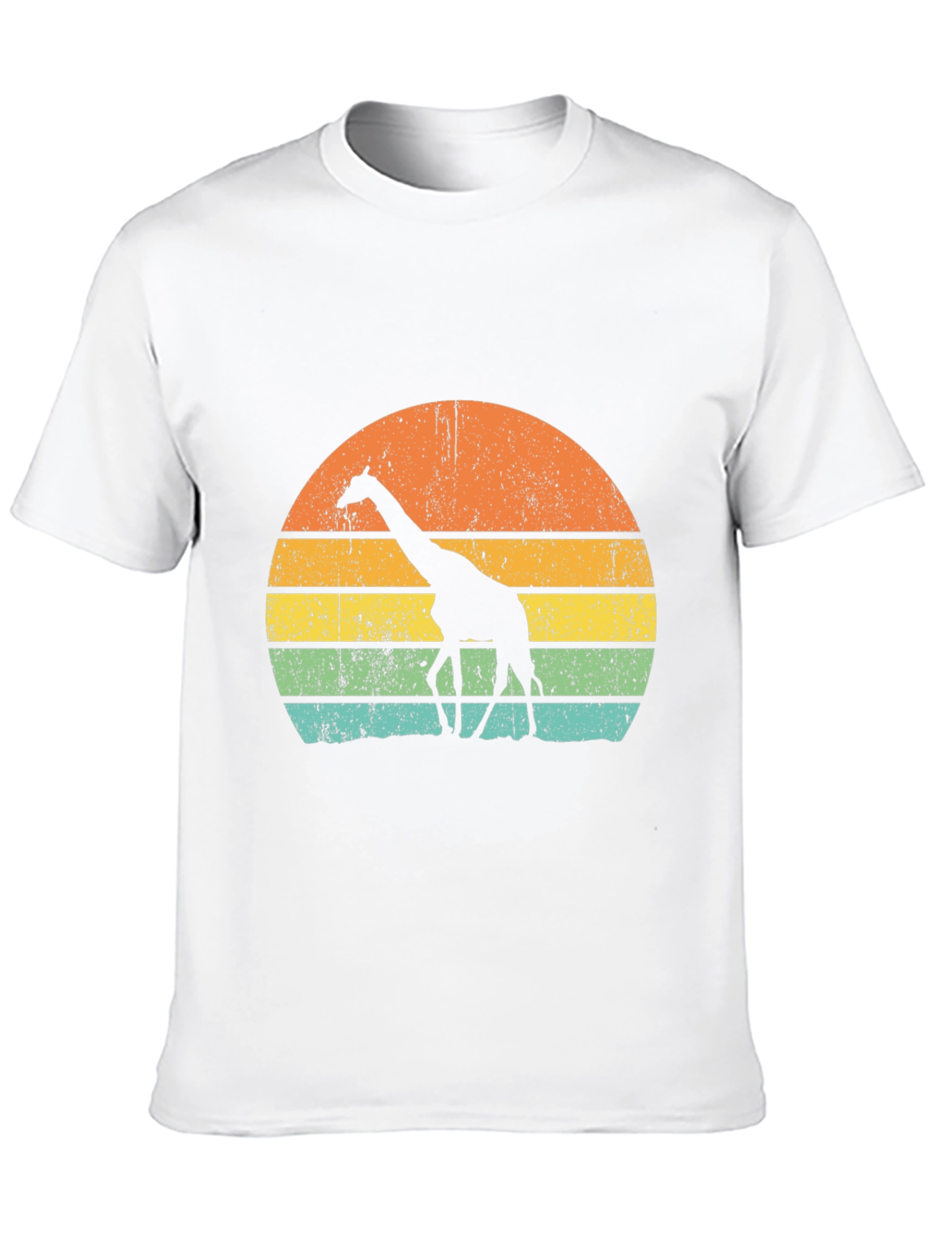 Black Retro Giraffe Sunset Graphic Tee - Black view 10