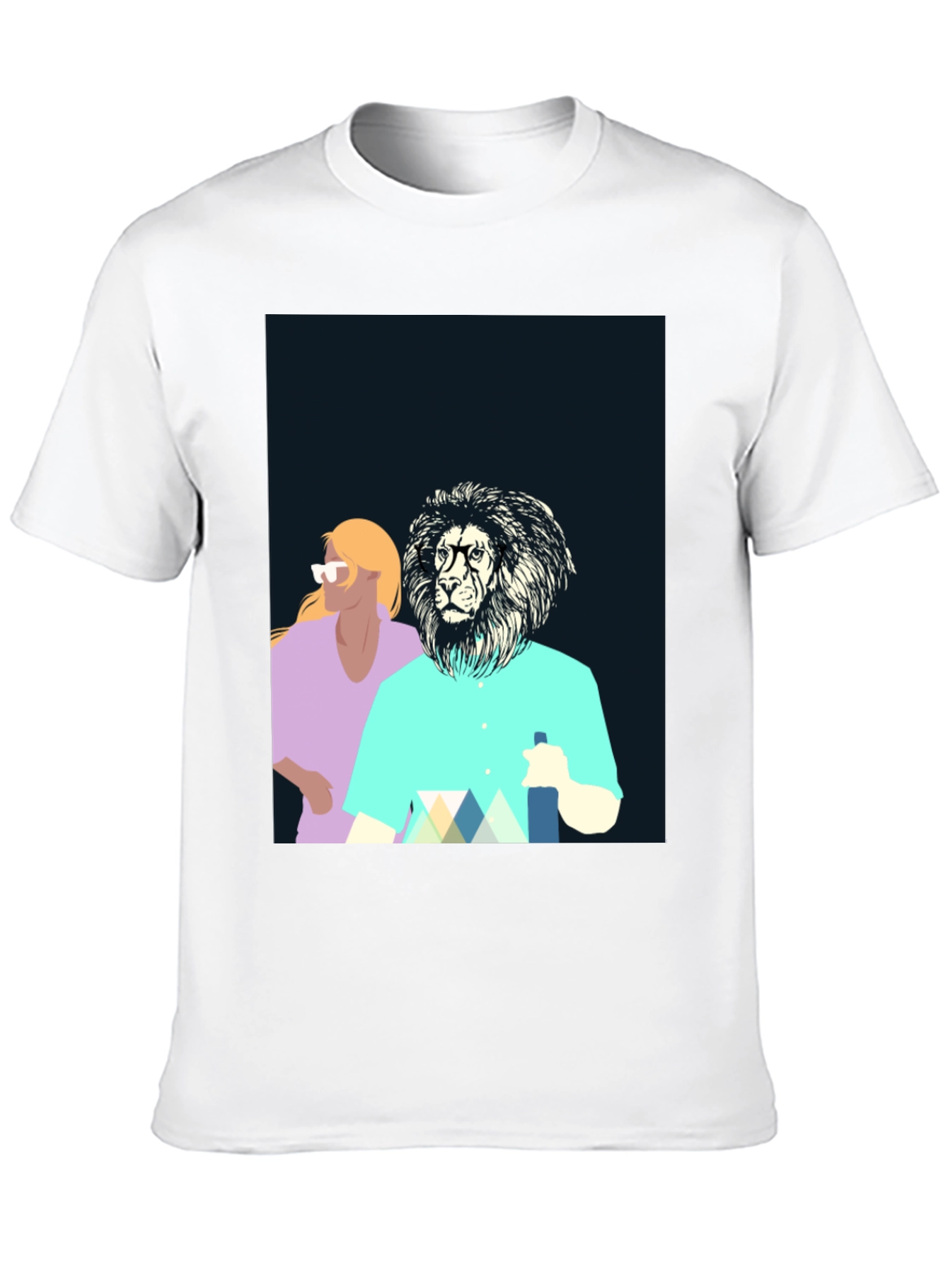 Black Cool Lion Graphic Tee - Unique Design view 10