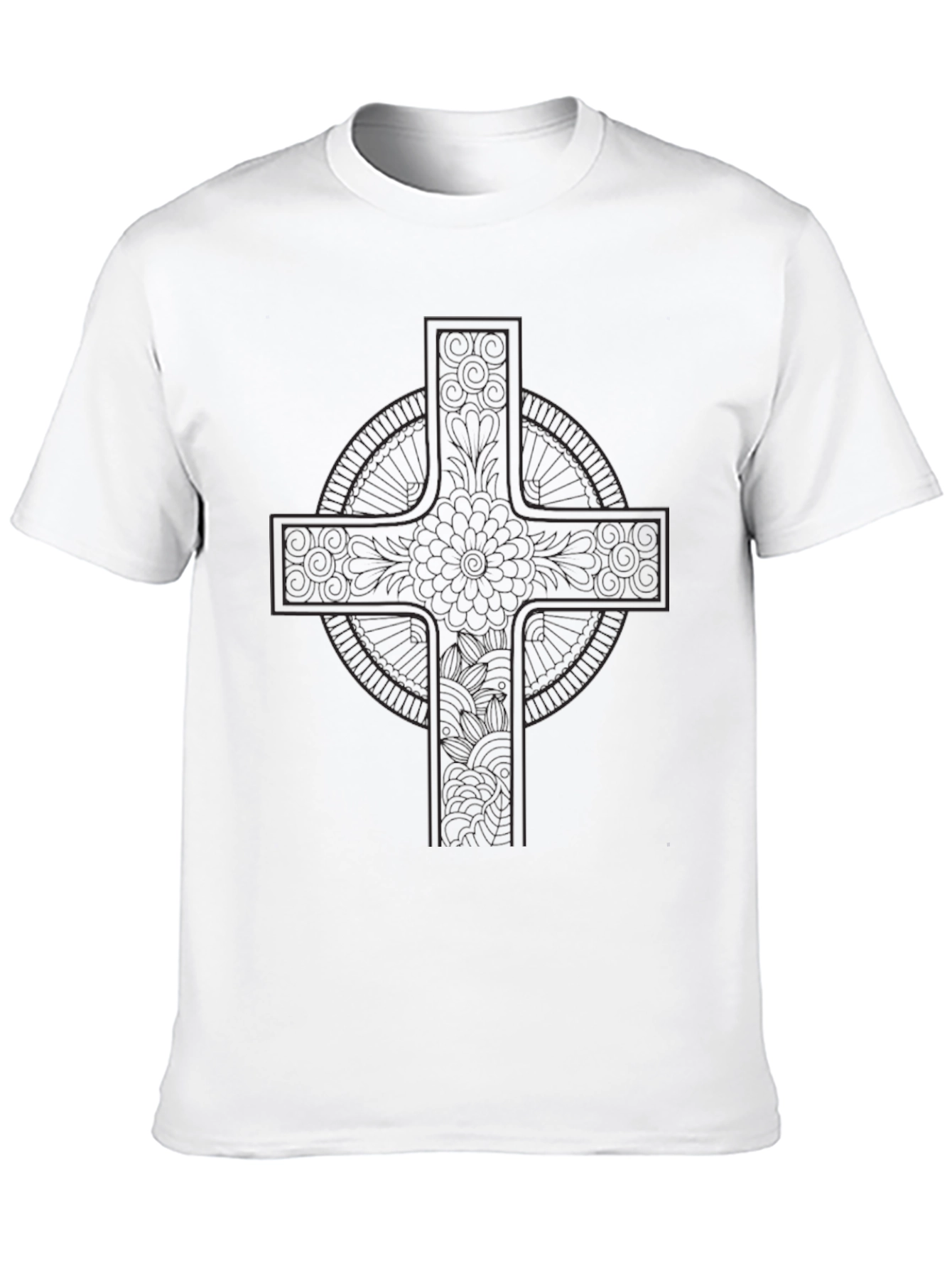 Black Dark Celtic Cross Graphic T-Shirt view 10
