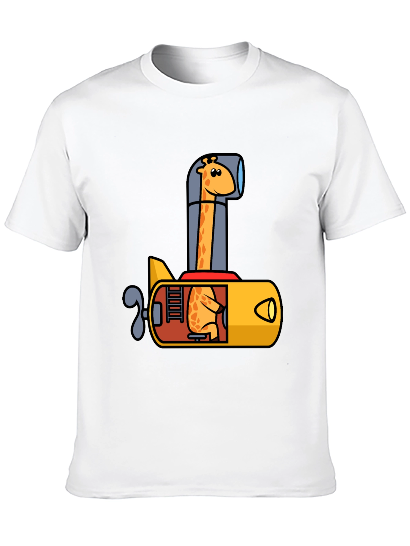 Black Giraffe Submarine Black T-Shirt view 10