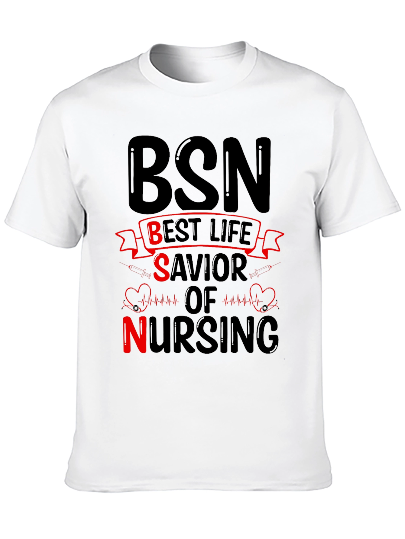 Black BSN Best Life Savior of Nursing T-Shirt view 10