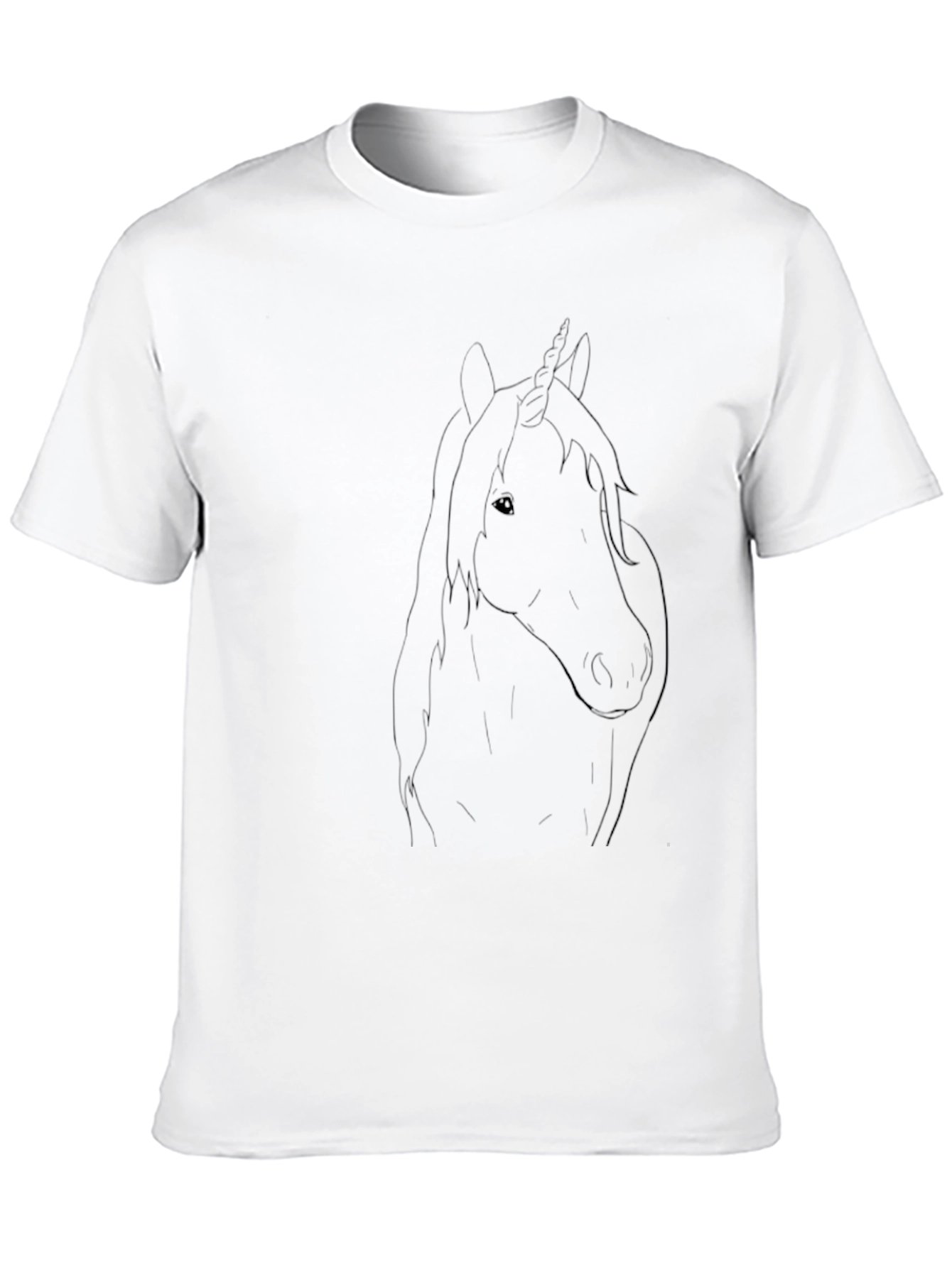 Black Unicorn Outline Black T-Shirt view 10