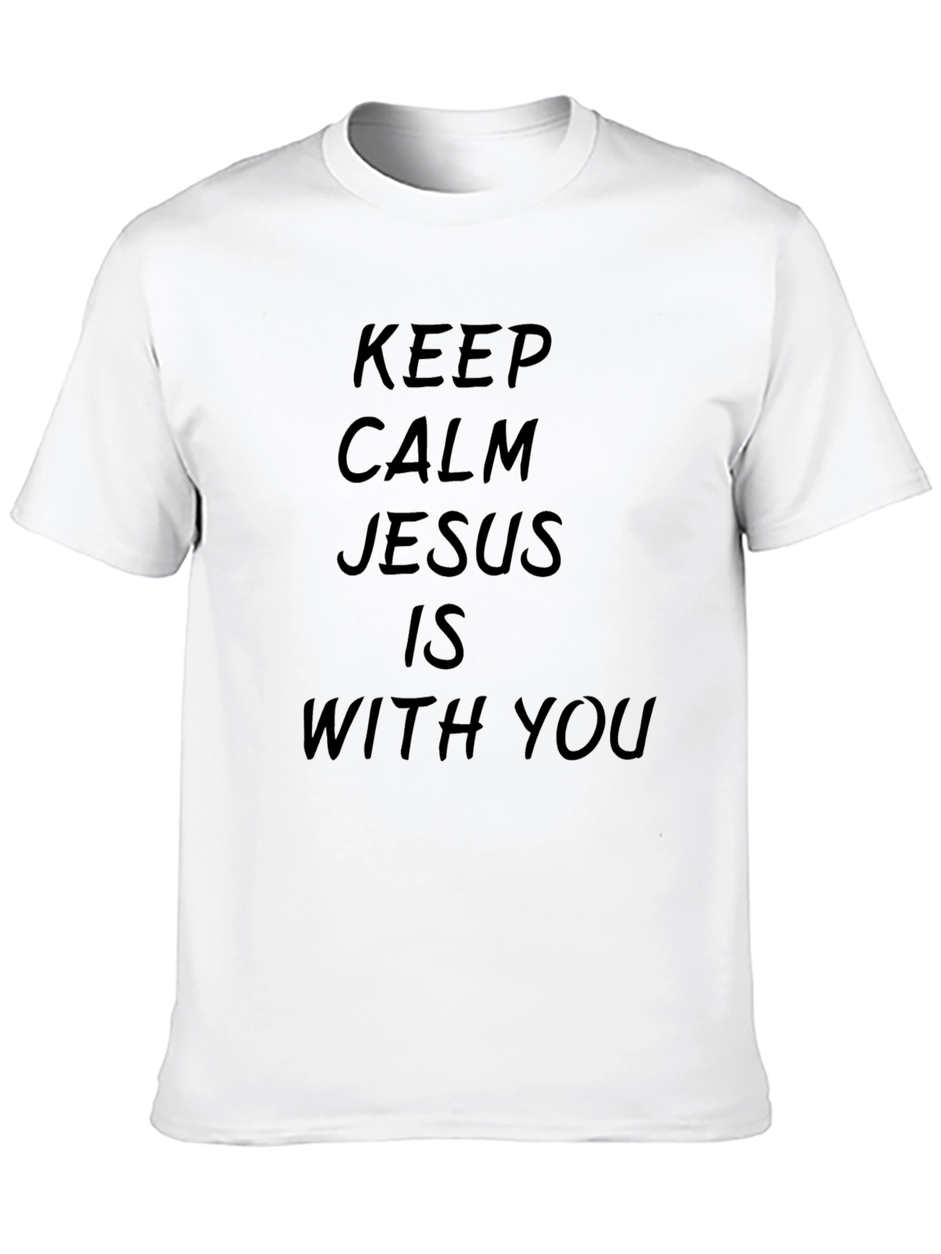 Black Keep Calm Jesus Is With You Black T-Shirt view 10