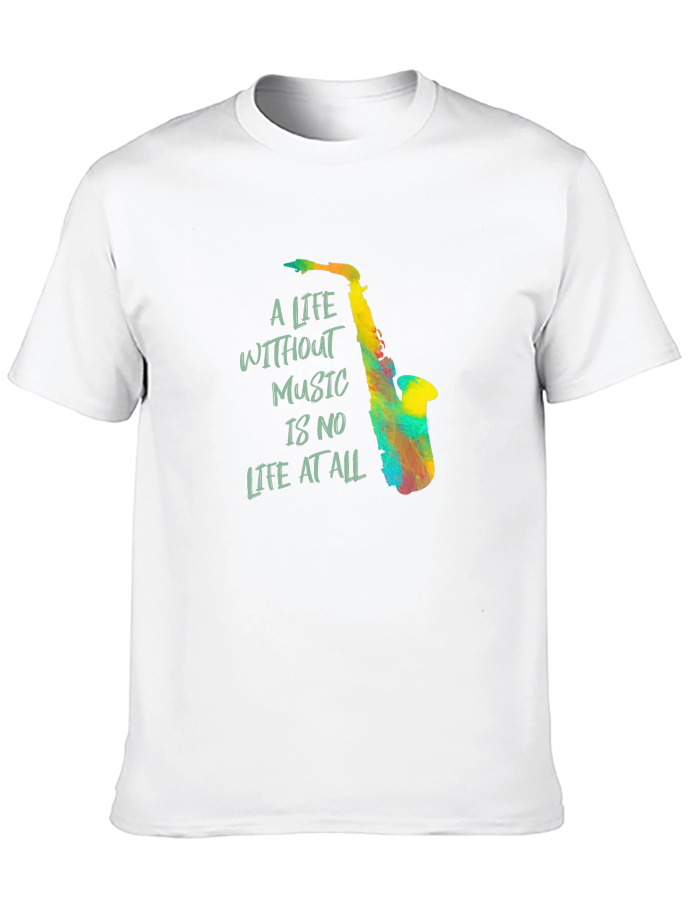 Black Music Lover Tee: "A Life Without Music" Graphic T-Shirt view 10