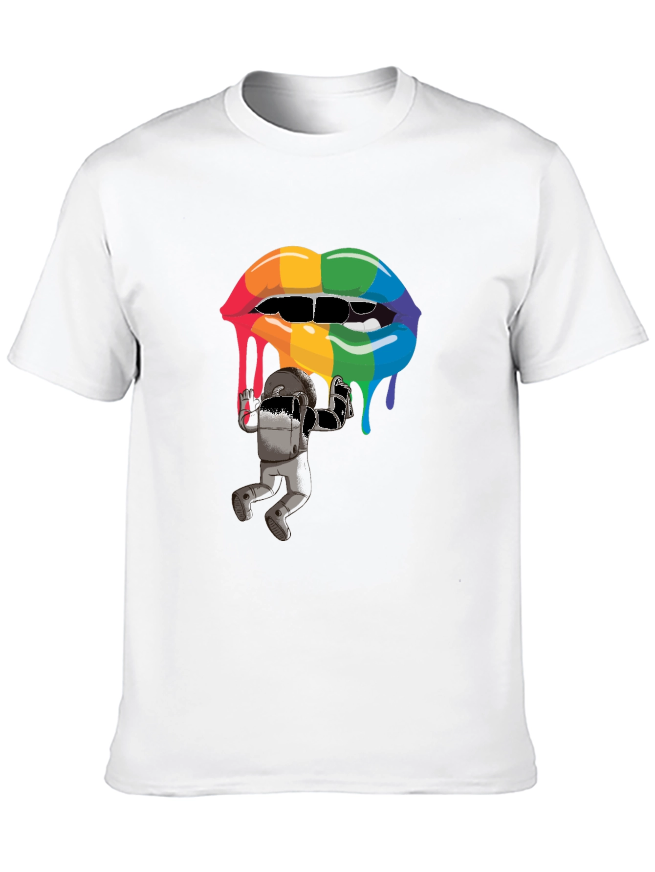 Black Rainbow Lips Graphic T-Shirt view 10