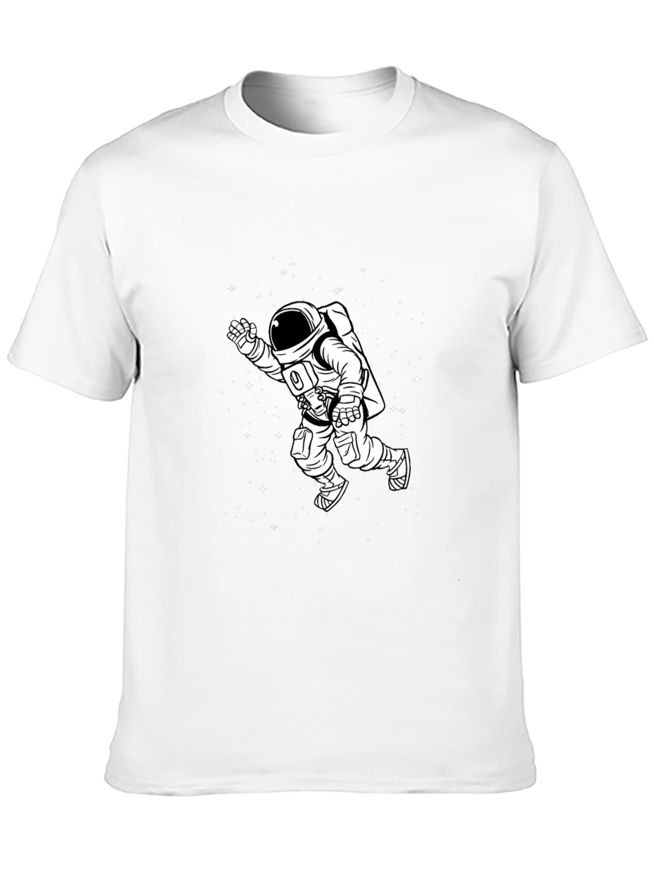 Black Astronaut Graphic Tee - Black Cotton T-Shirt view 10