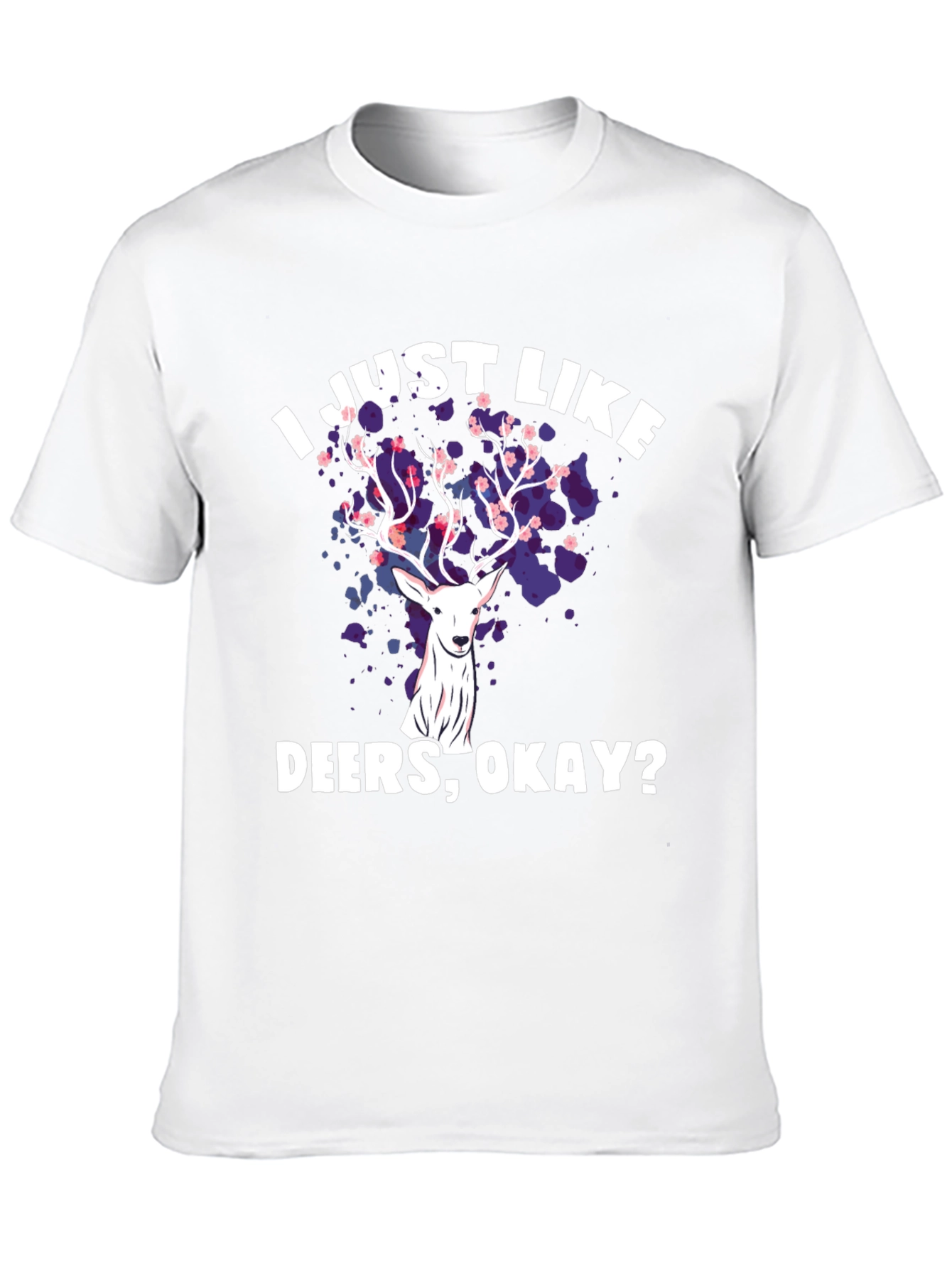 Black I Just Like Deers Okay T-Shirt view 10