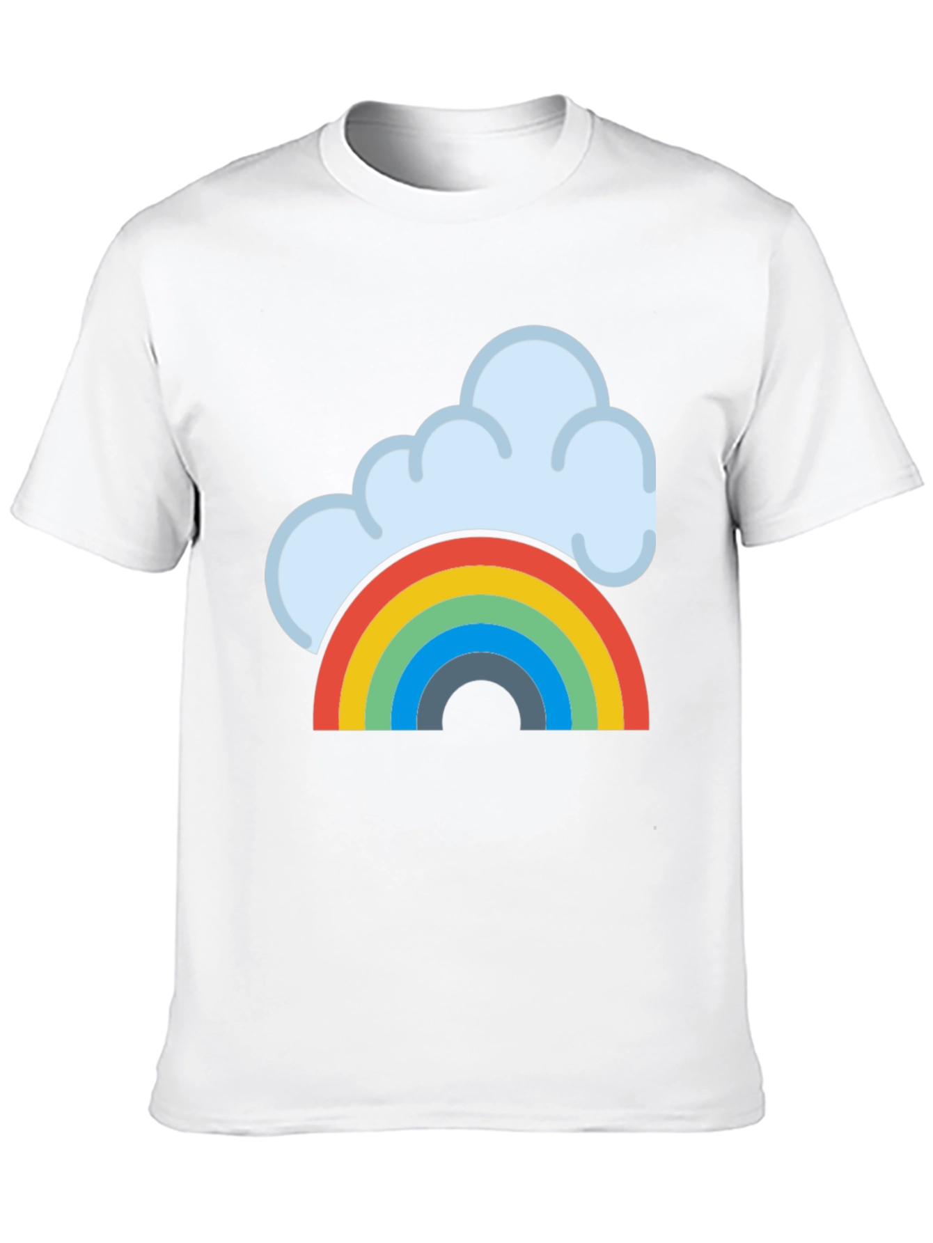 Black Rainbow Cloud Graphic Tee - Black Cotton T-Shirt view 10